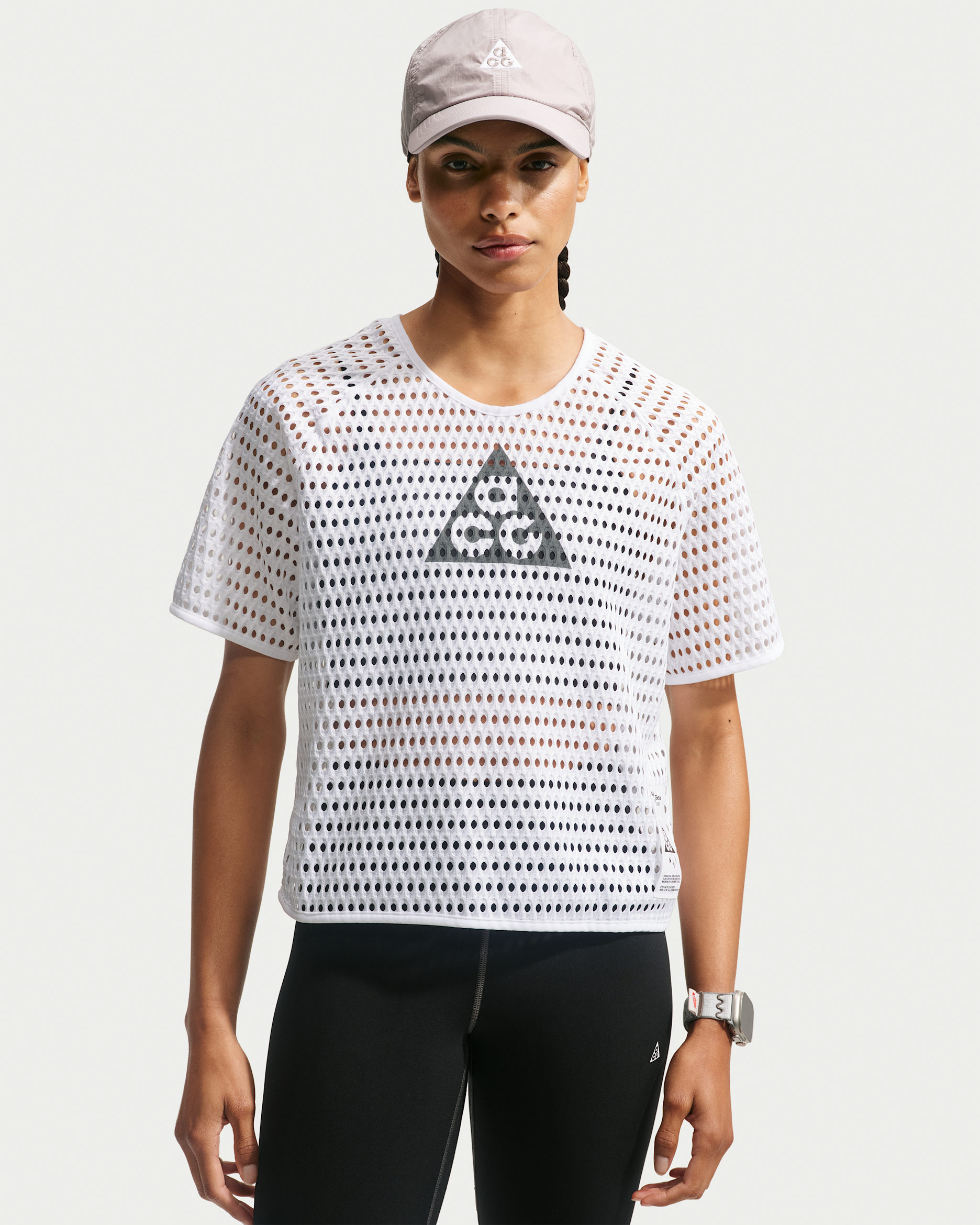 ACG Radical AirFlow Women's Dri-FIT Short-Sleeve Trail Running Top - White/Anthracite