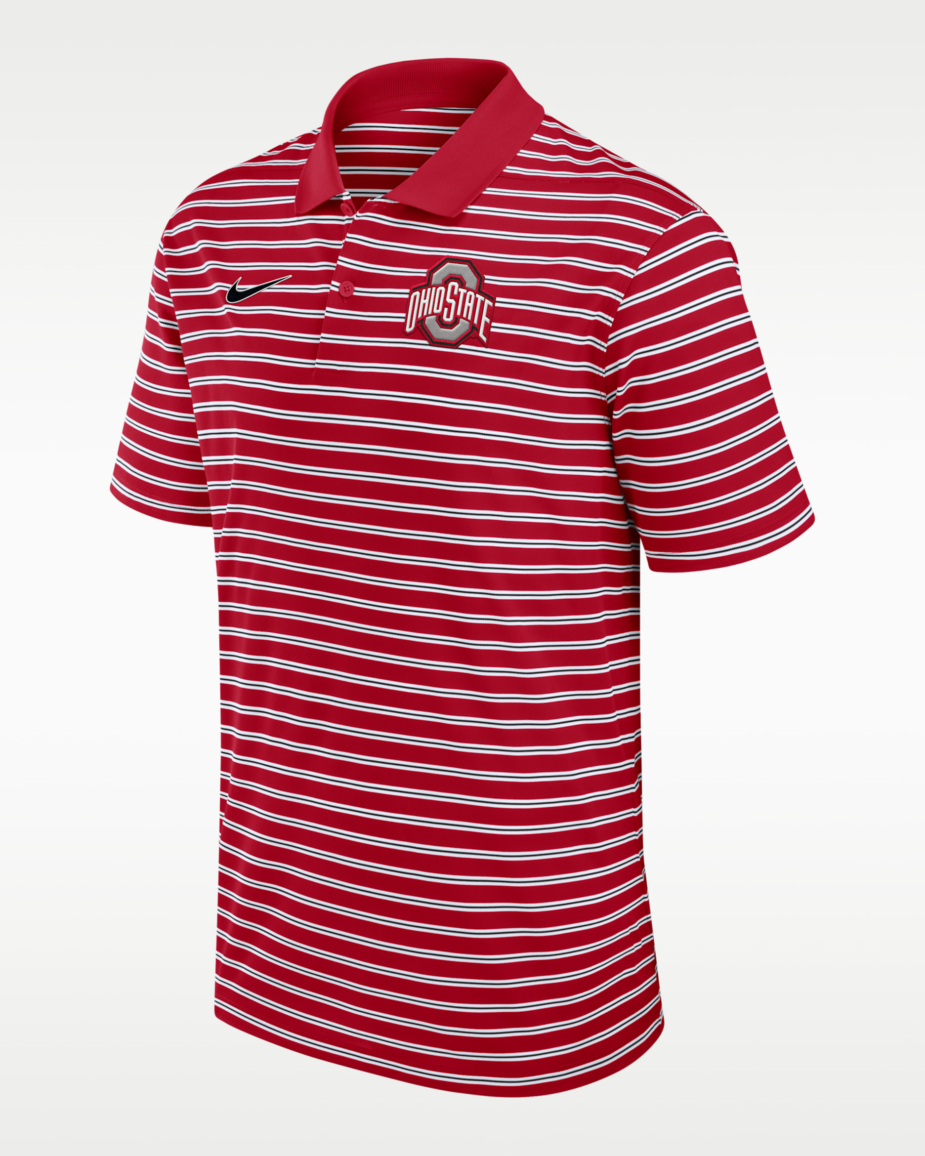 Polo universitario Nike Dri-FIT para hombre Ohio State Buckeyes Primetime Victory Striped - Rojo