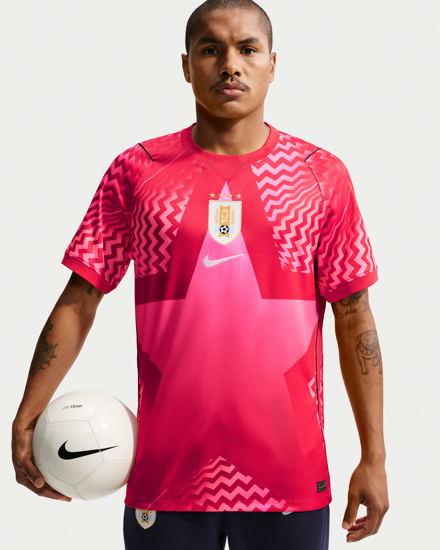 Uruguay 2026 Stadium Goalkeeper Men's Nike Dri-FIT Soccer Replica Short-Sleeve Jersey - Fire Red/White