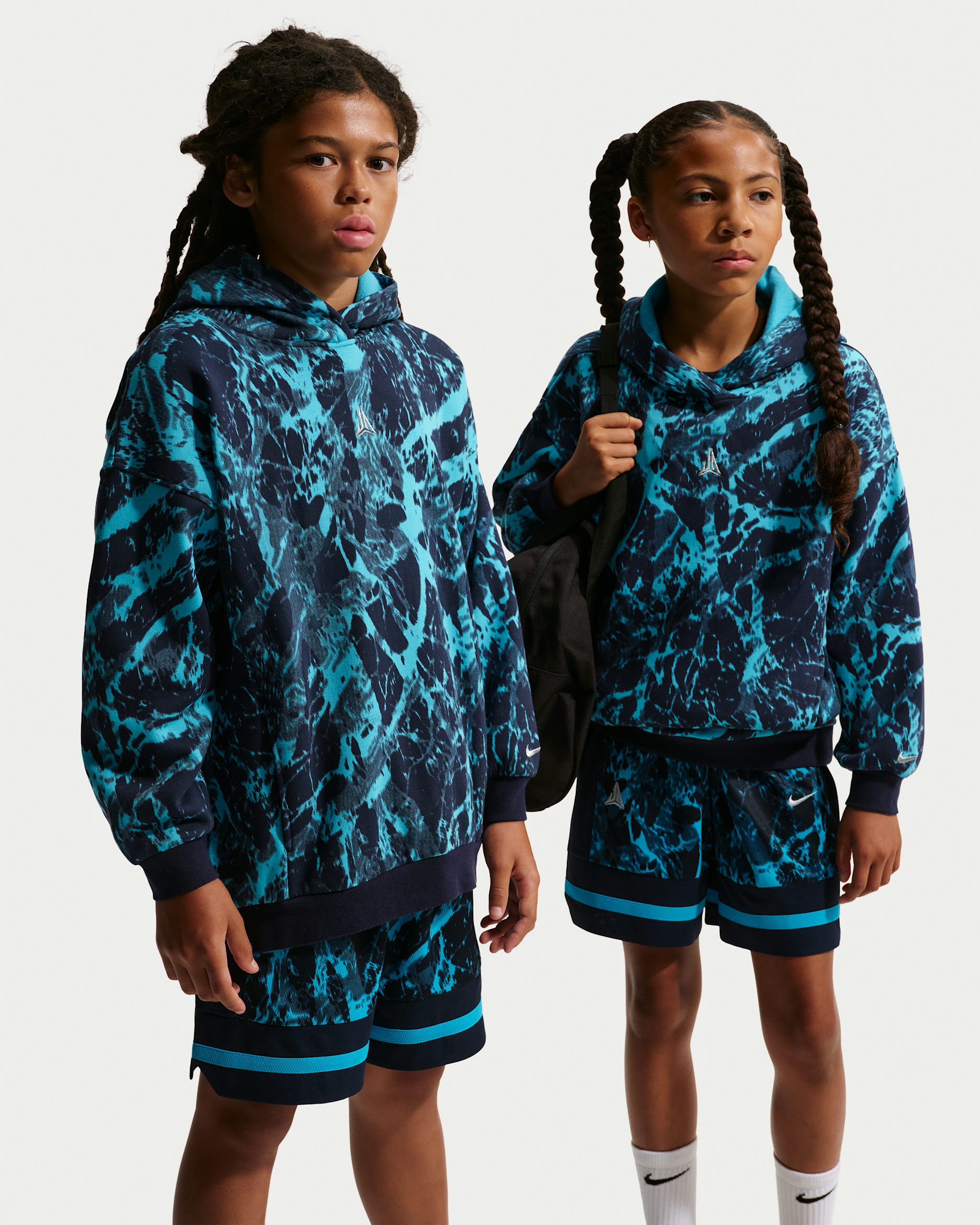 Ja Kids' Club Fleece Oversized Basketball Hoodie - Obsidian