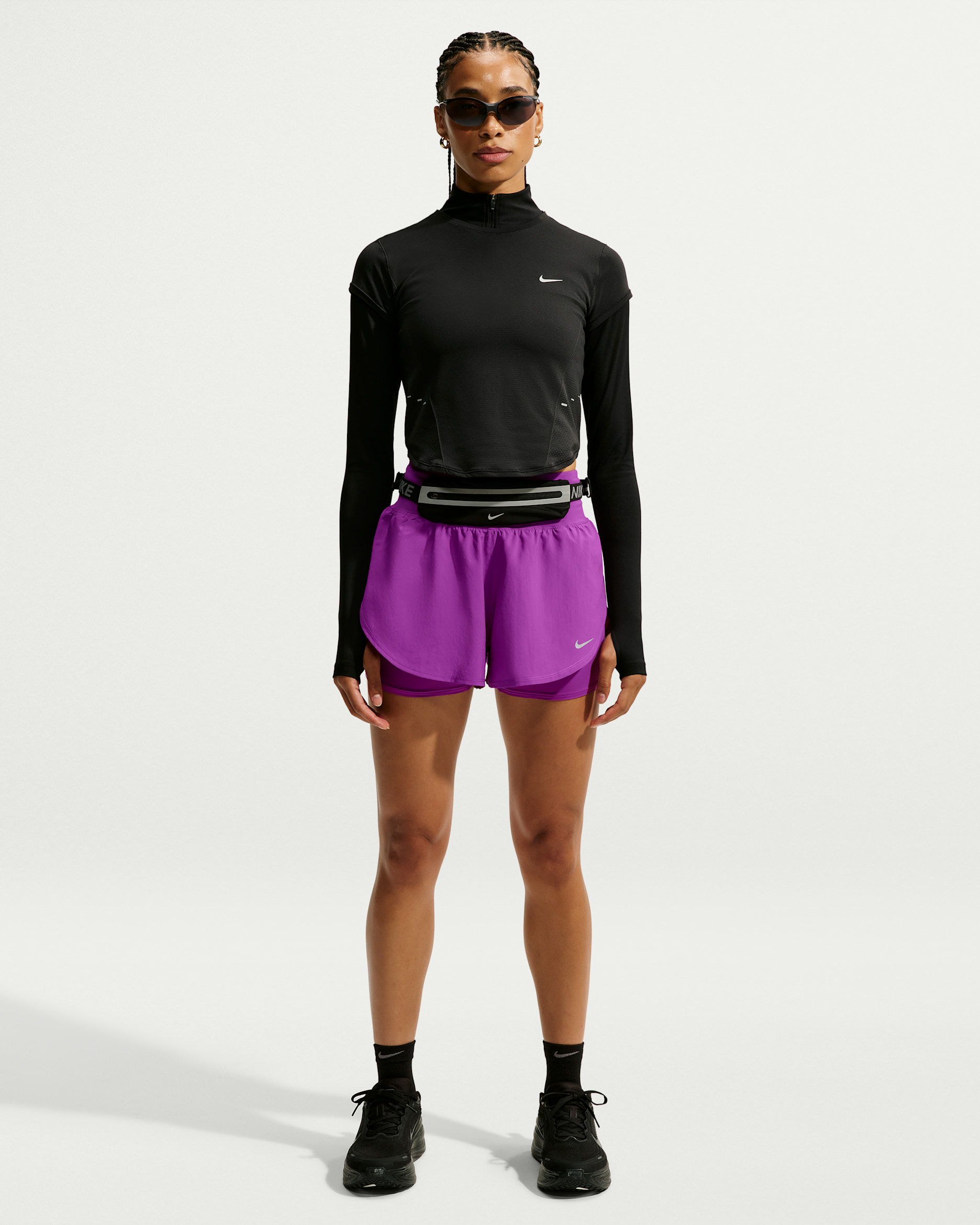 Short de running 2-en-1 Dri-FIT taille haute Nike Flow pour femme - Bold Berry/Bold Berry