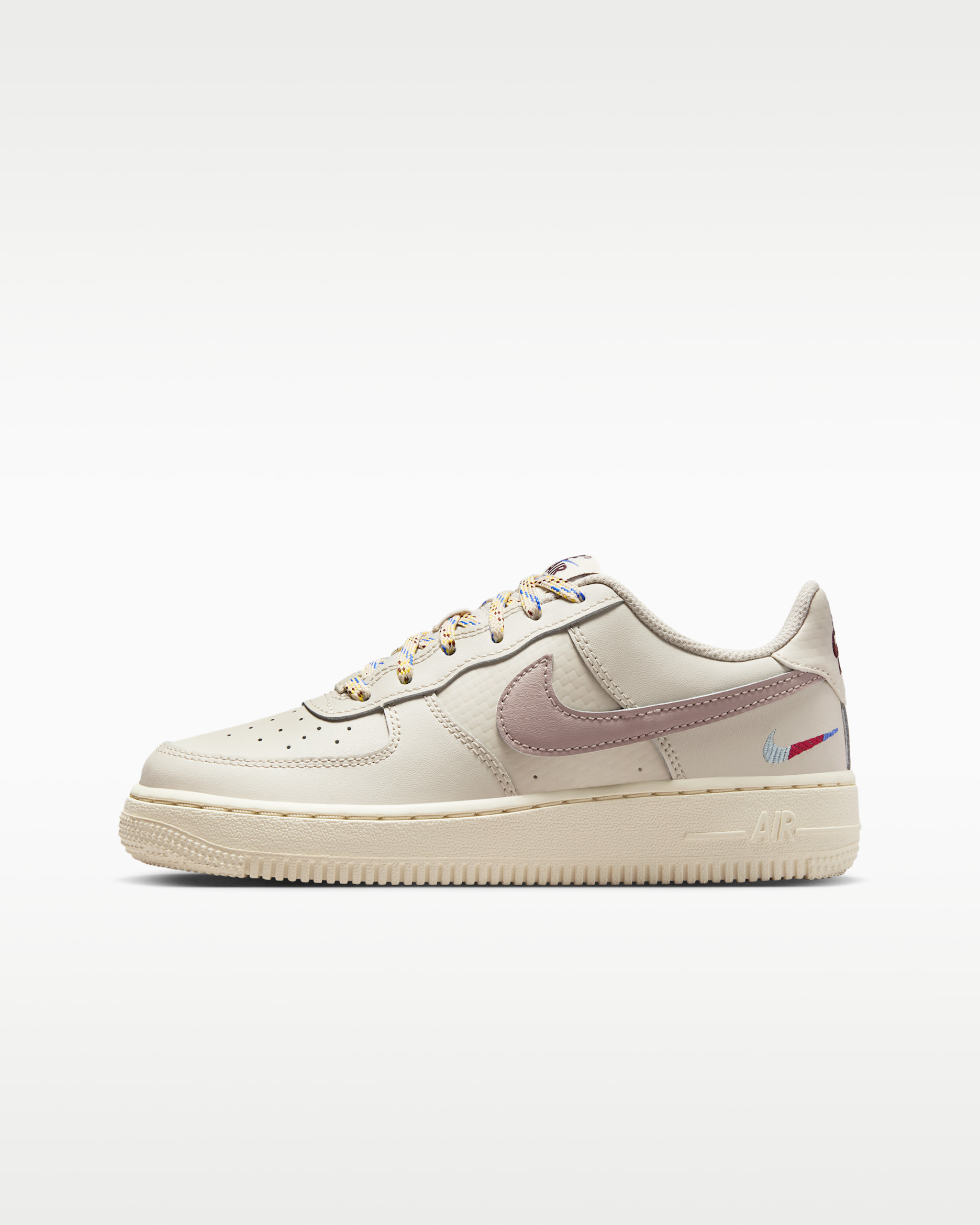 Tenis para niños grandes Nike Air Force 1 LV8 1 - Marrón verdoso claro/Burdeos enérgico/Azul cometa/Malta