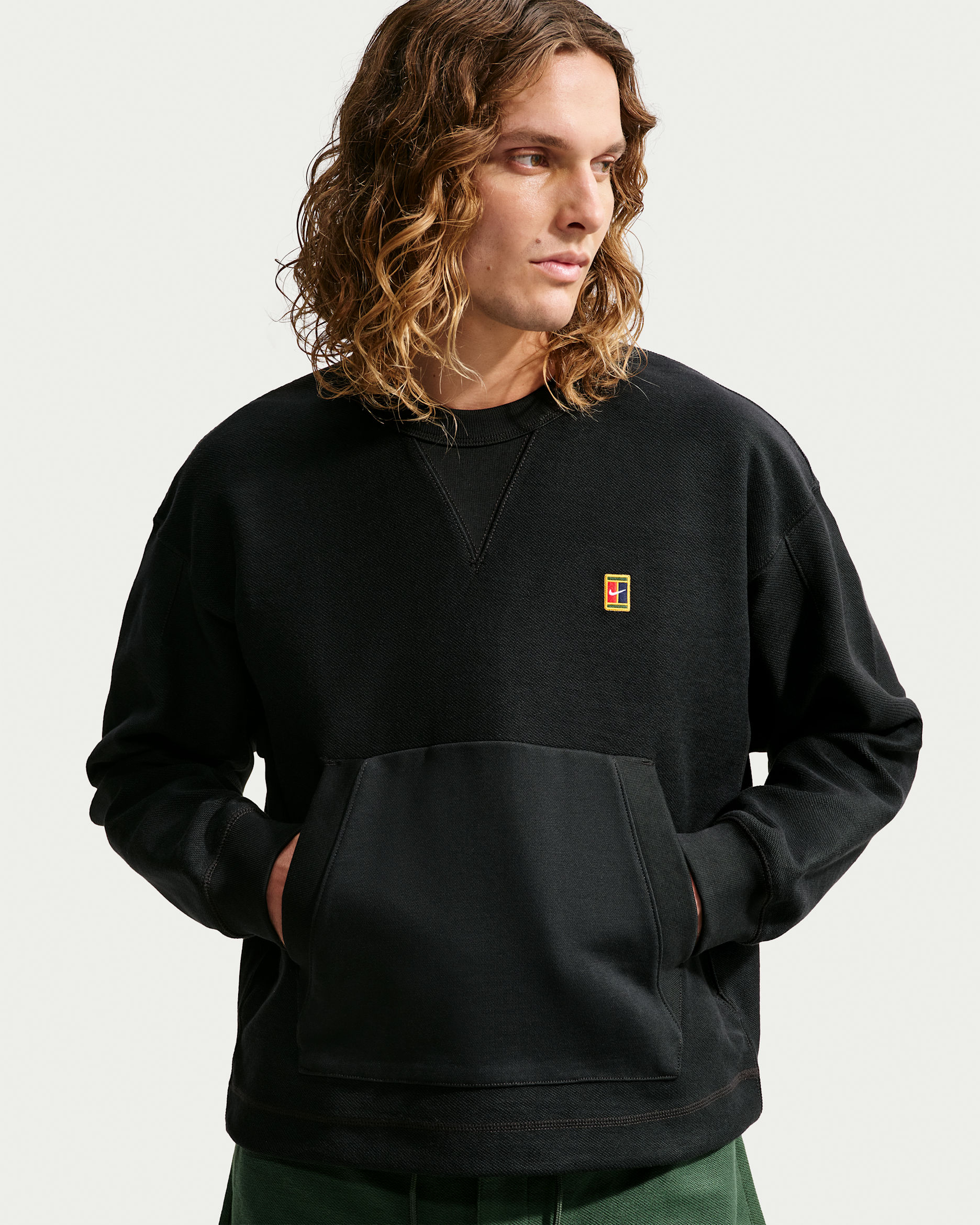 Sudadera de cuello redondo de French Terry para hombre Nike Club Rules - Negro/Vela