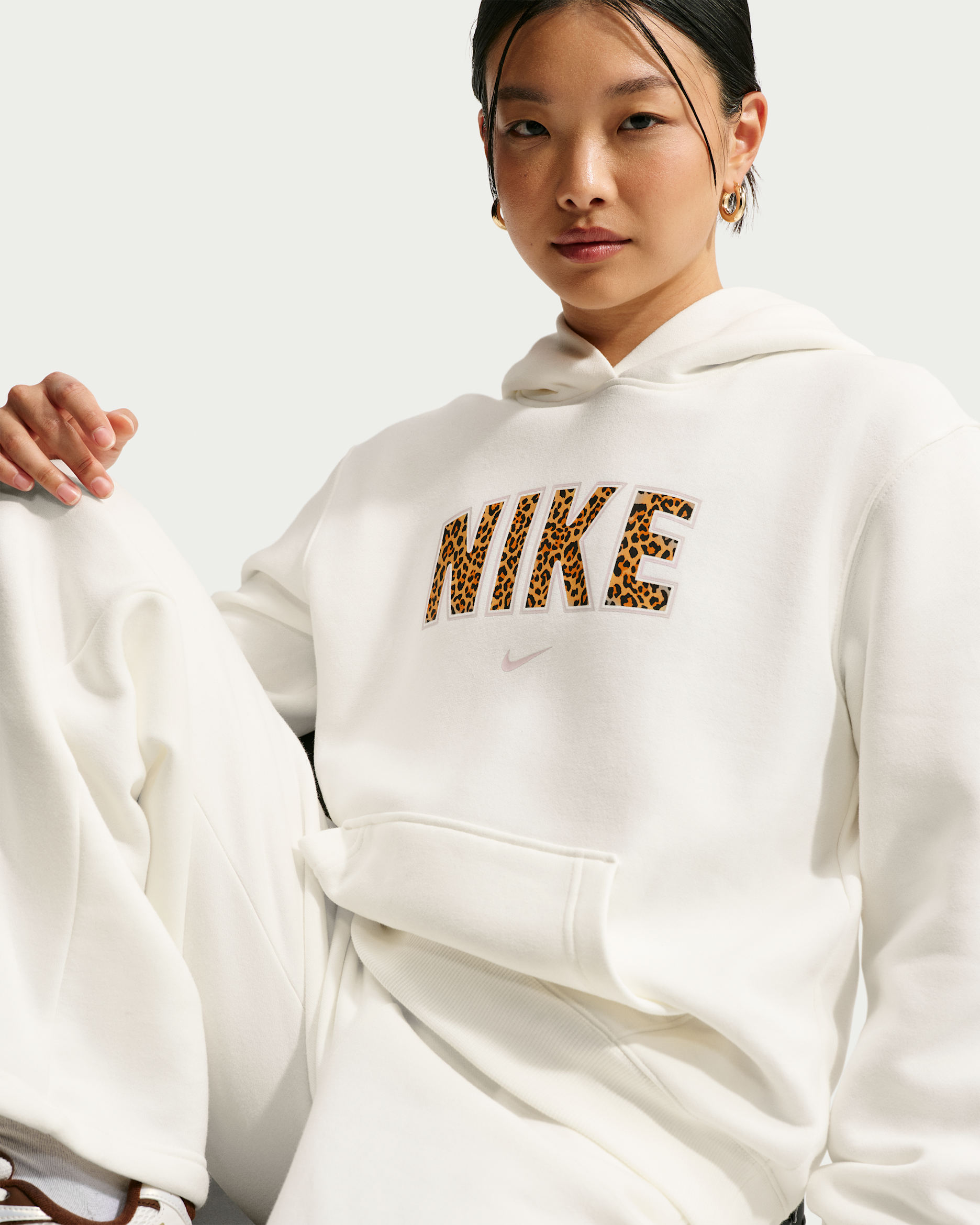 Nike Studio Fleece Medium Weight Women's Pullover Hoodie - Sail