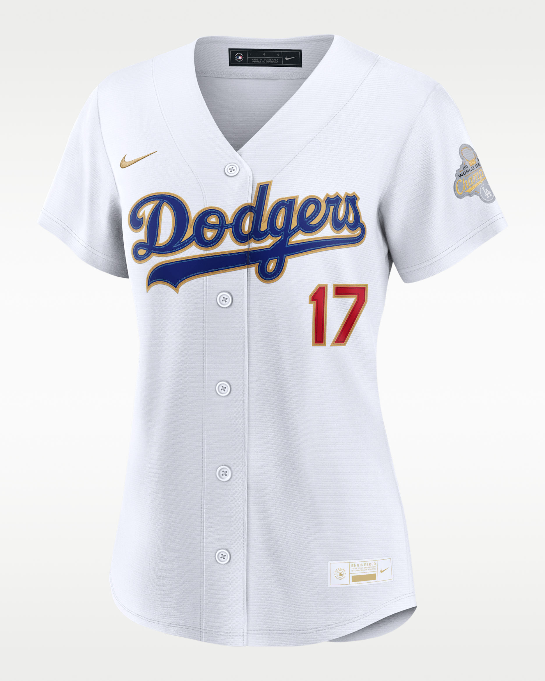 Shohei Ohtani Los Angeles Dodgers 2025 World Series Champion Gold Series Women's Nike MLB Stadium Jersey - White