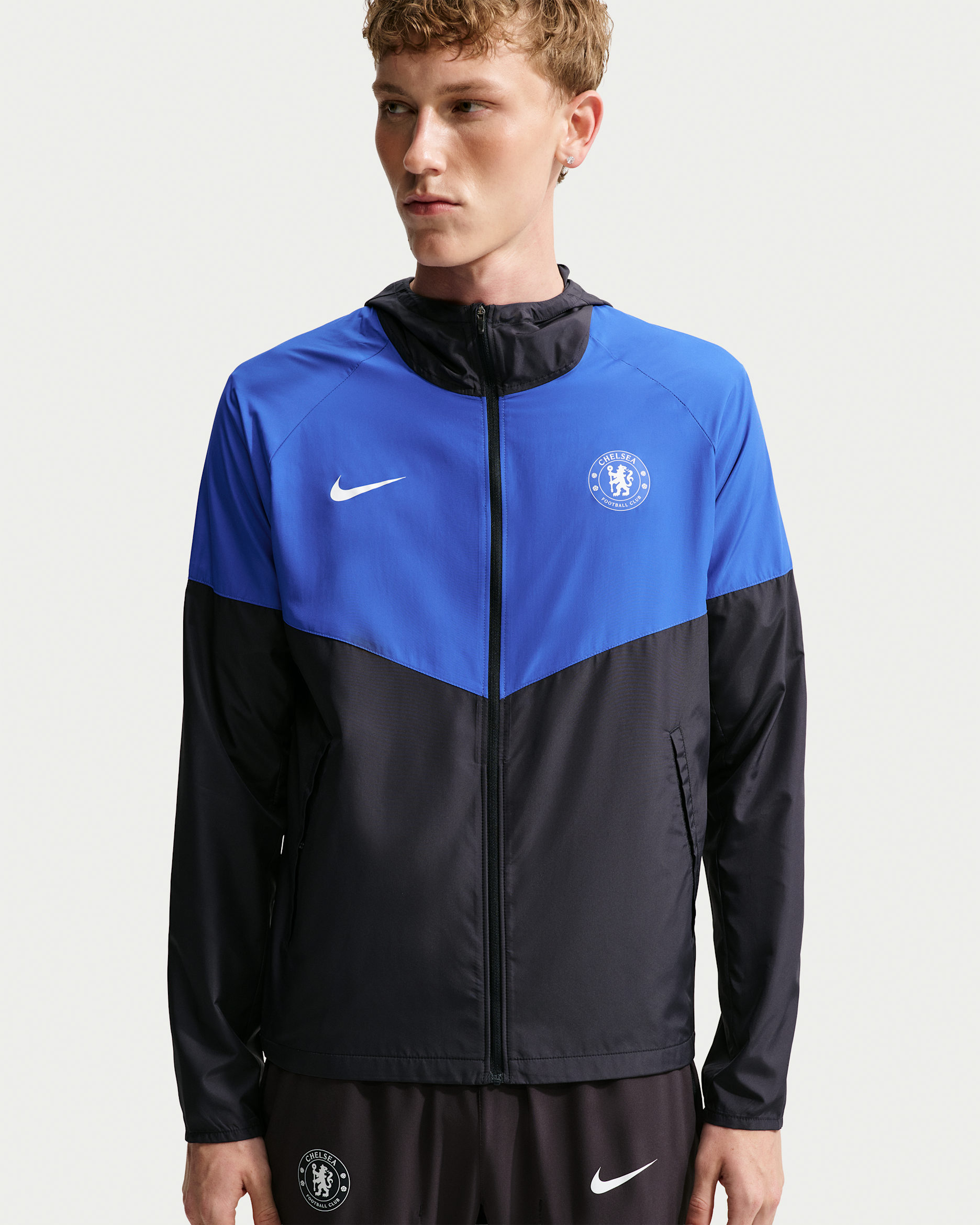 Chelsea FC City Side Men's Nike Sportswear Football Jacket - Pitch Blue/Bright Blue/White