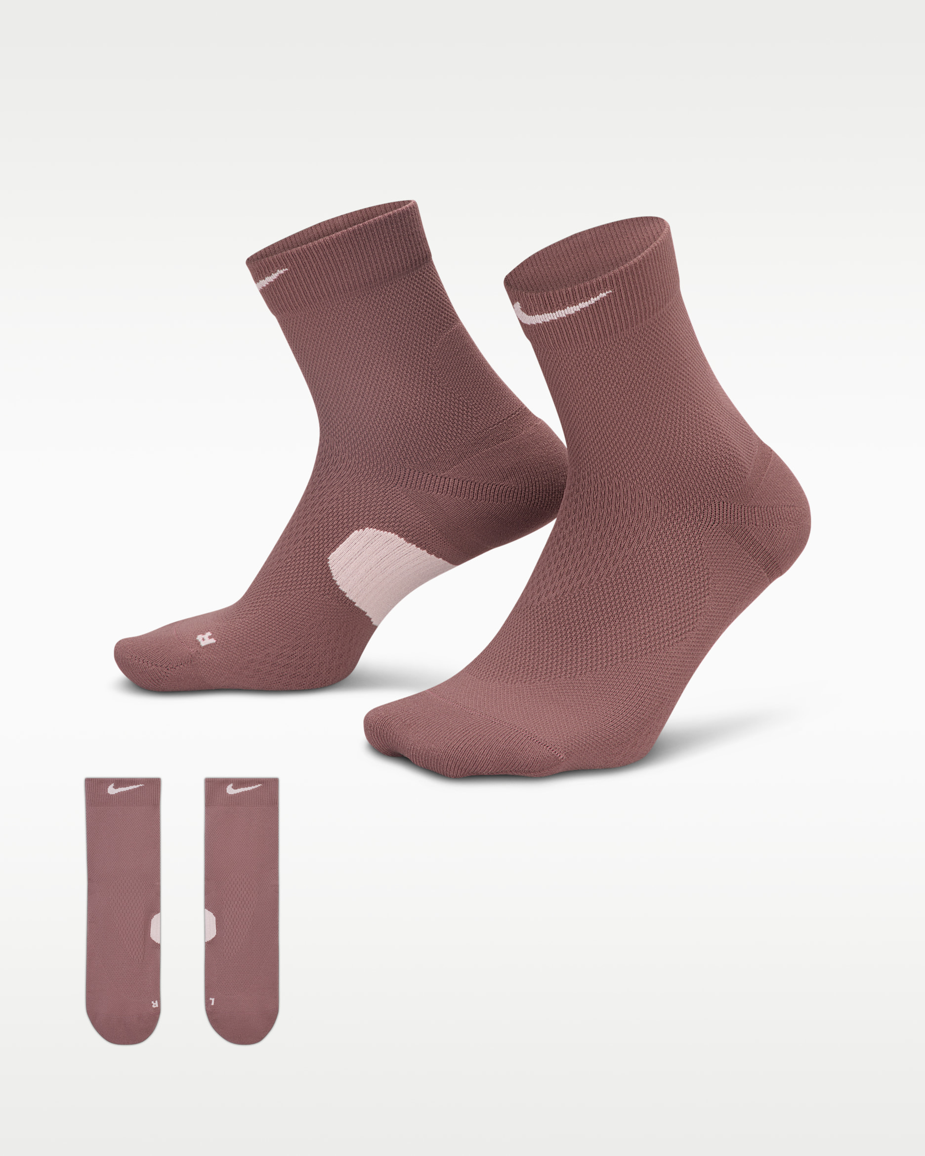 Nike Running Midweight Micro Crew Socks (1 Pair) - Tattoo/Particle Rose/Particle Rose