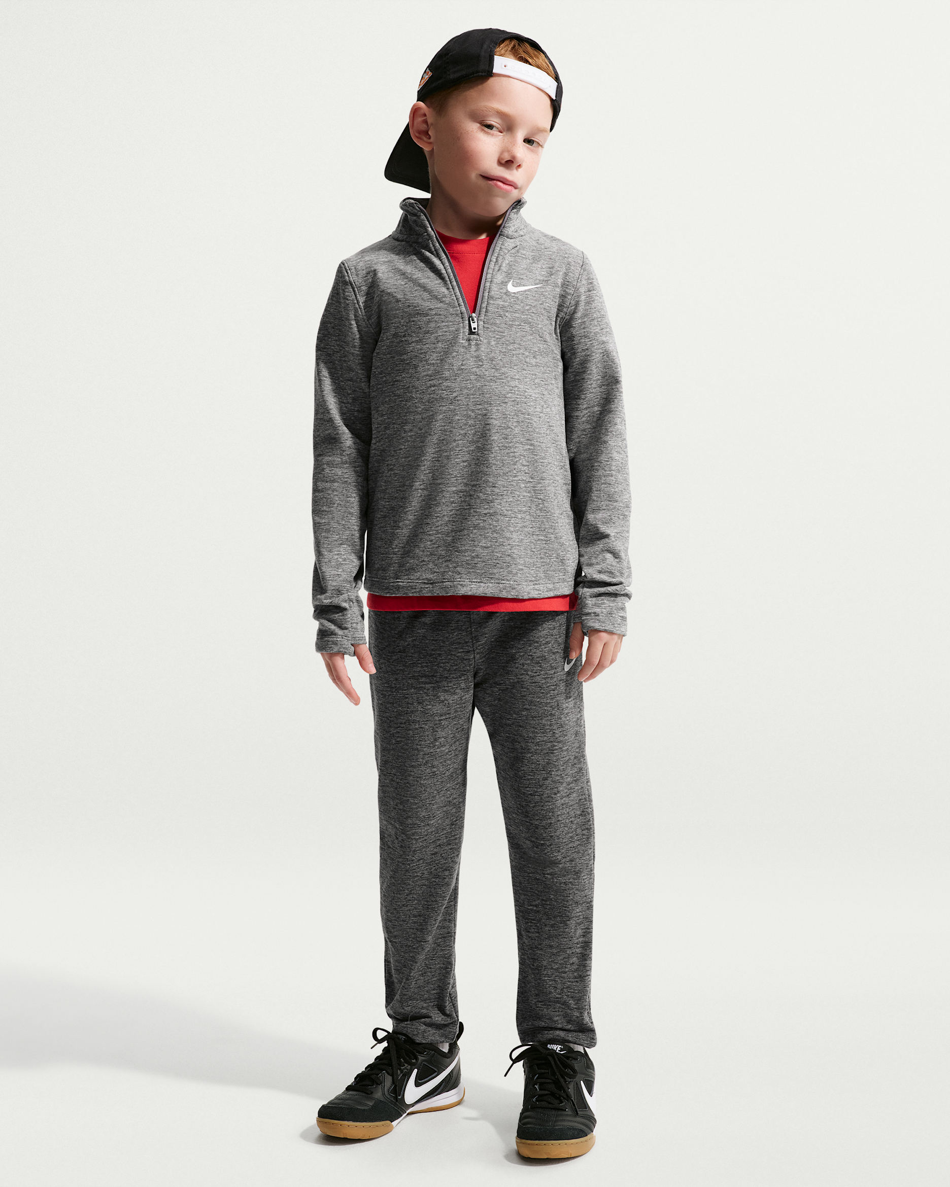Nike Little Kids' Quarter-Zip Sunset 2-Piece Set - Black/Smoke Grey