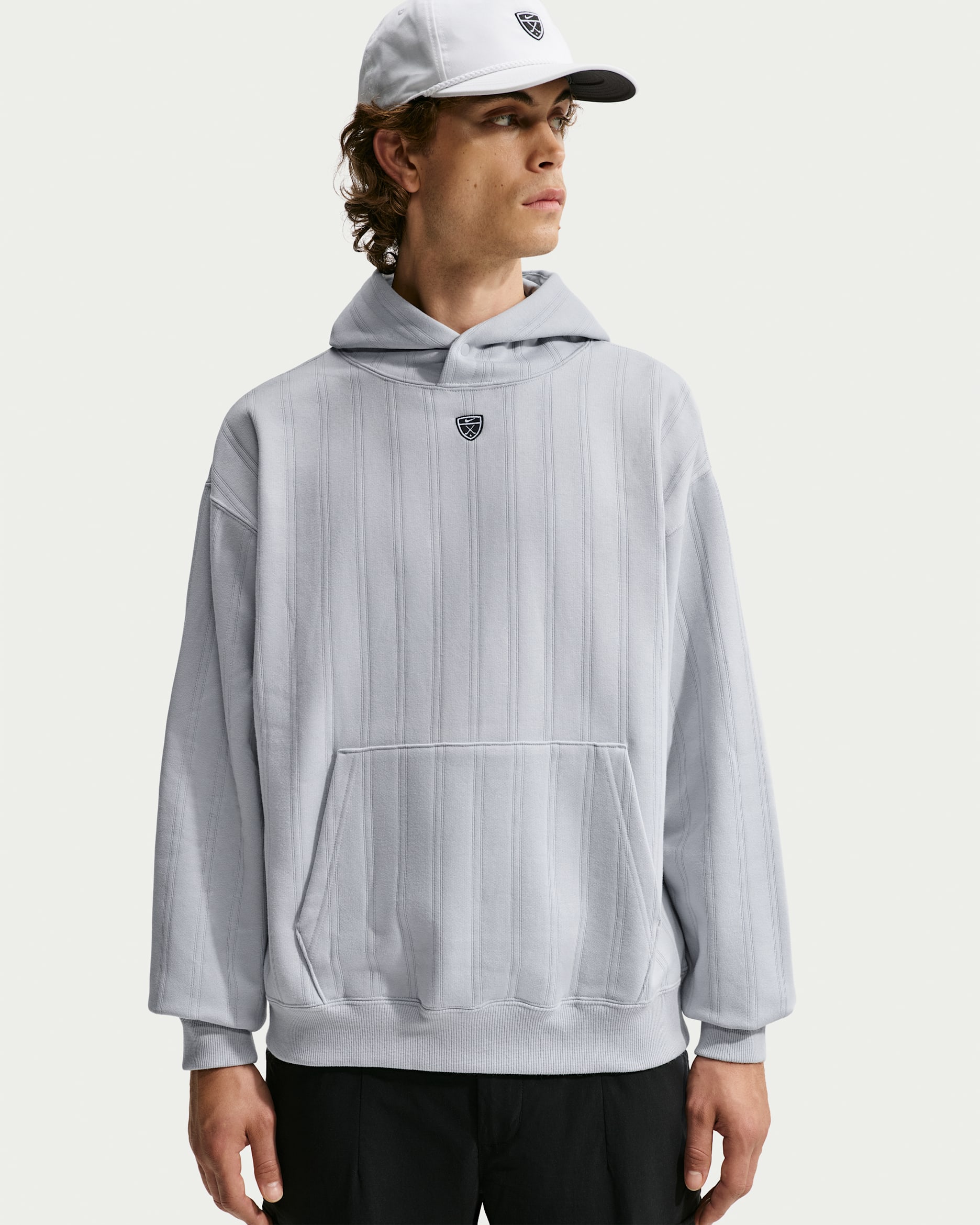 Nike Fairway Fresh Men's Therma-FIT Oversized Golf Hoodie - Wolf Grey/Black
