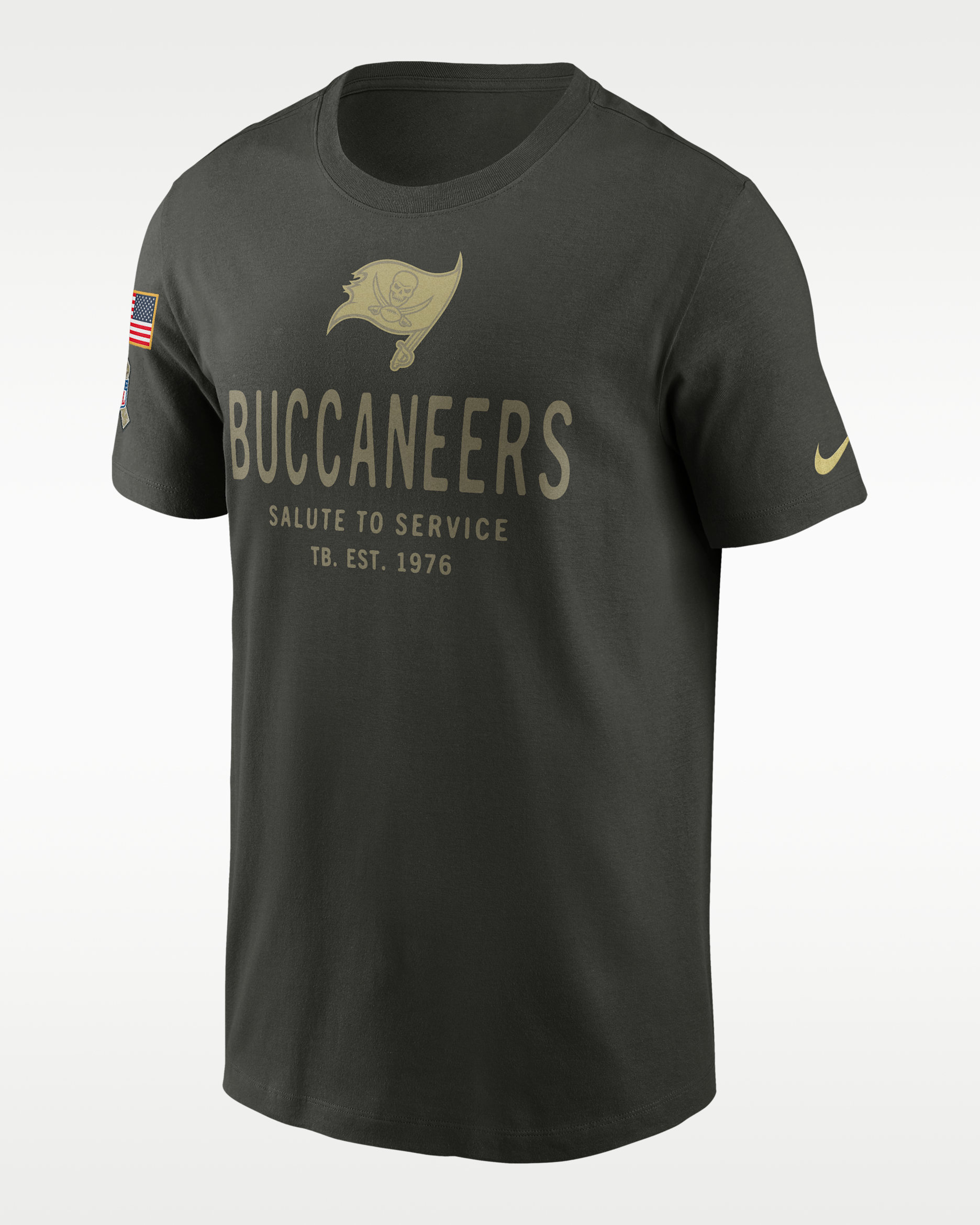 Playera Nike Dri-FIT de la NFL para hombre Tampa Bay Buccaneers Salute to Service Sideline Primary Edge - Verde bosque