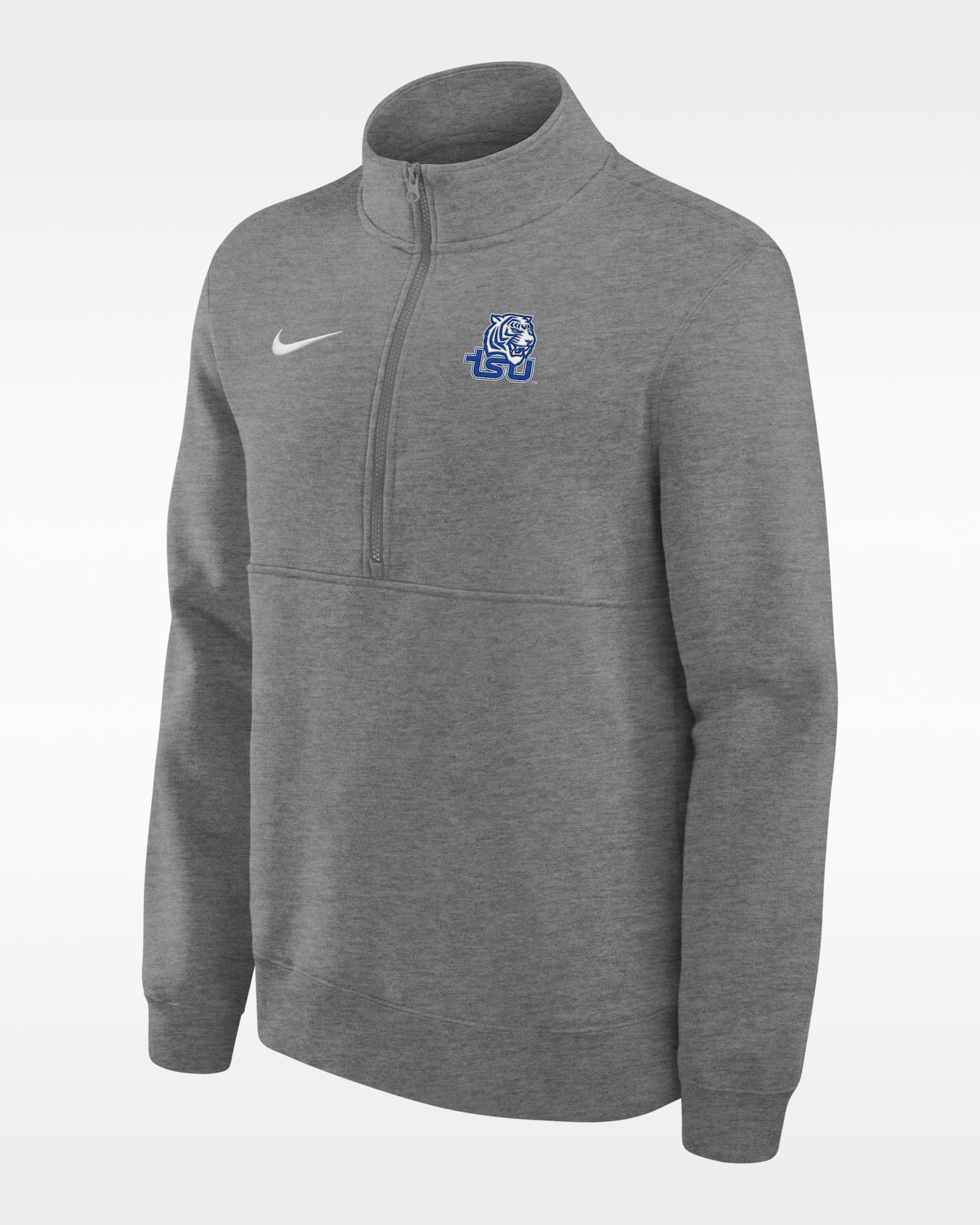 Tennessee State University Tigers Club Men's Nike College Fleece Half-Zip Top - Dark Grey Heather