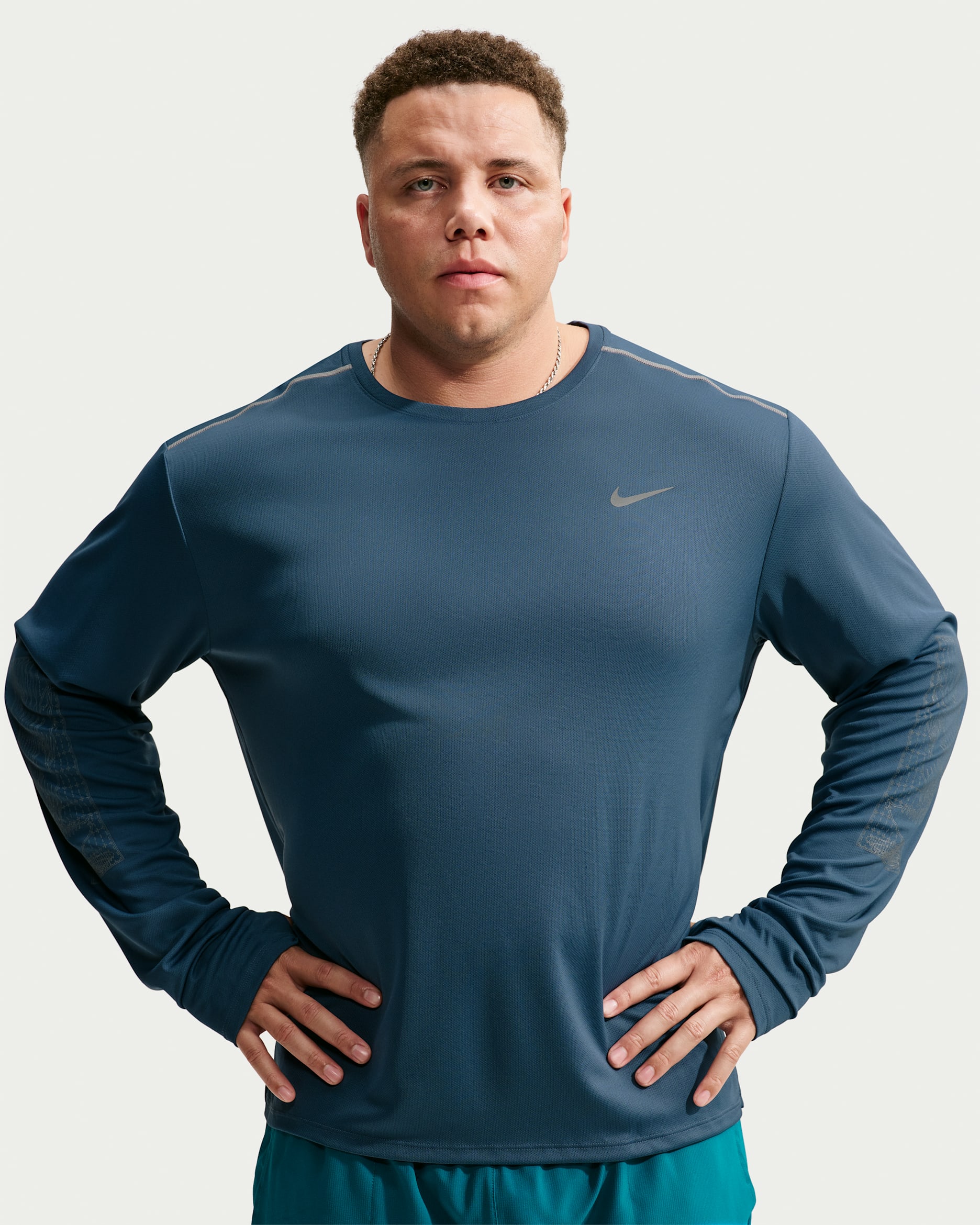 Maglia da running a manica lunga per l'inverno con protezione UV Dri-FIT Nike Miler – Uomo - New Slate