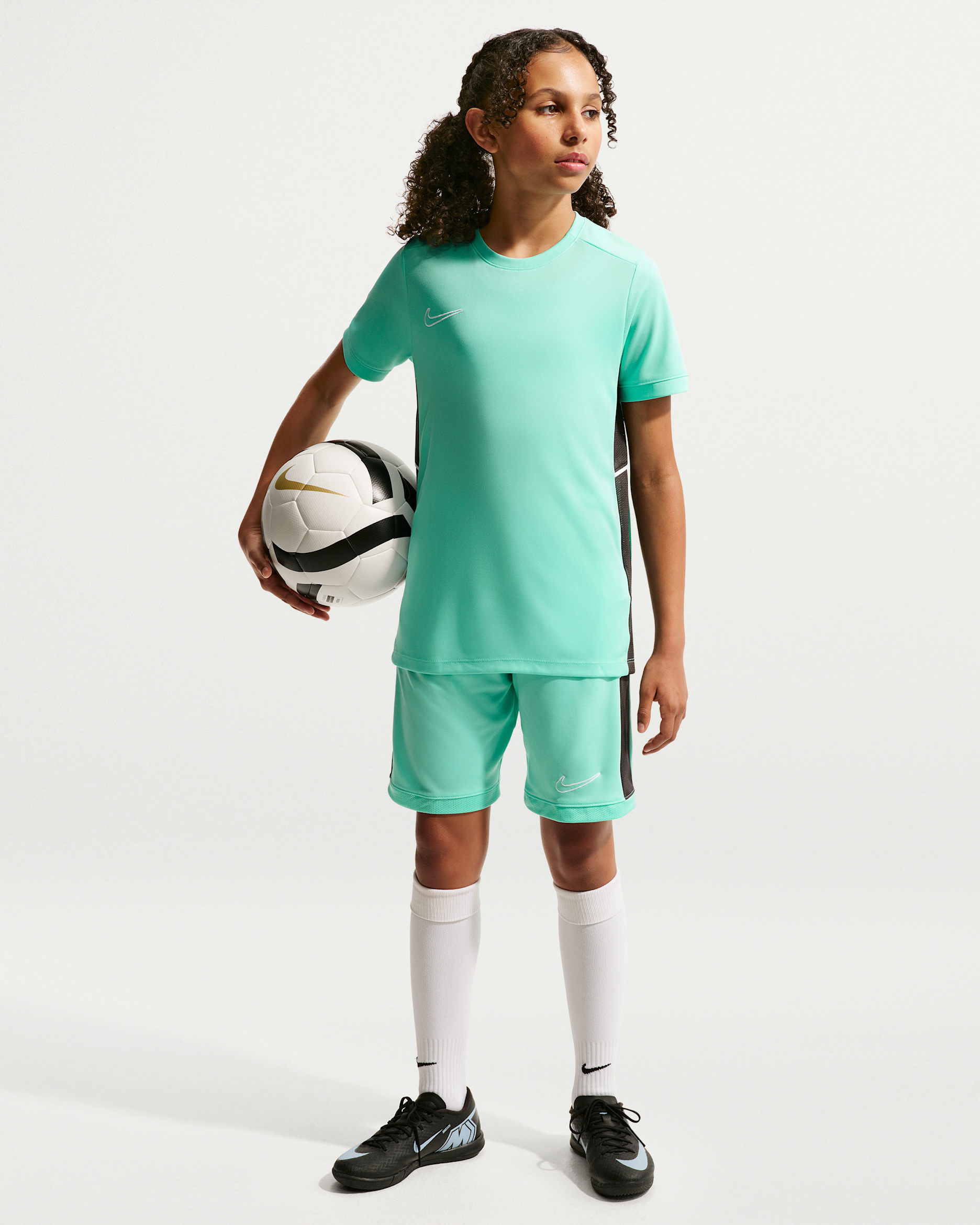 Nike Academy Older Kids' Dri-FIT Football Knit Shorts - Hyper Turquoise/Anthracite/White/White