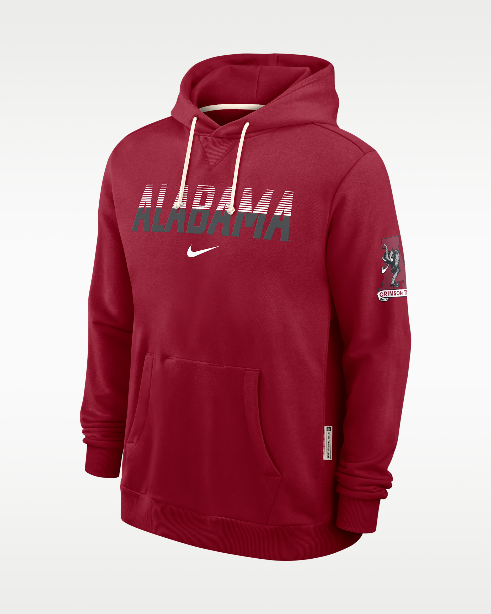 Sudadera con gorro sin cierre universitaria Nike Dri-FIT para hombre Alabama Sideline Standard Issue - Carmesí team