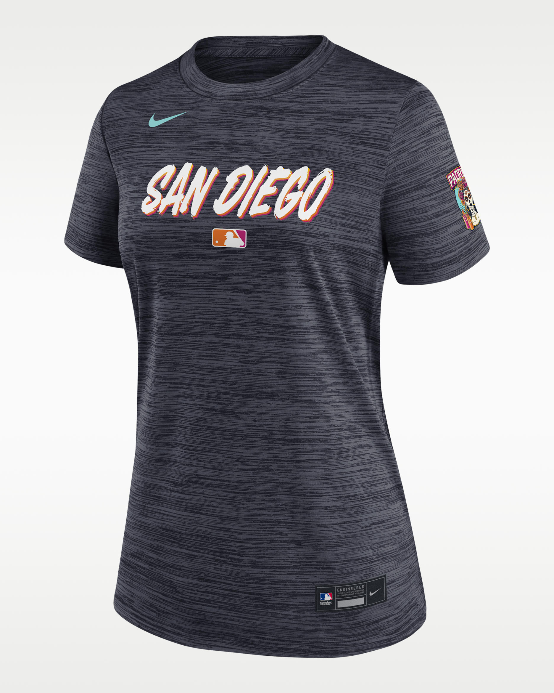 San Diego Padres Authentic Collection City Connect Velocity Women's Nike Dri-FIT MLB T-Shirt - Black