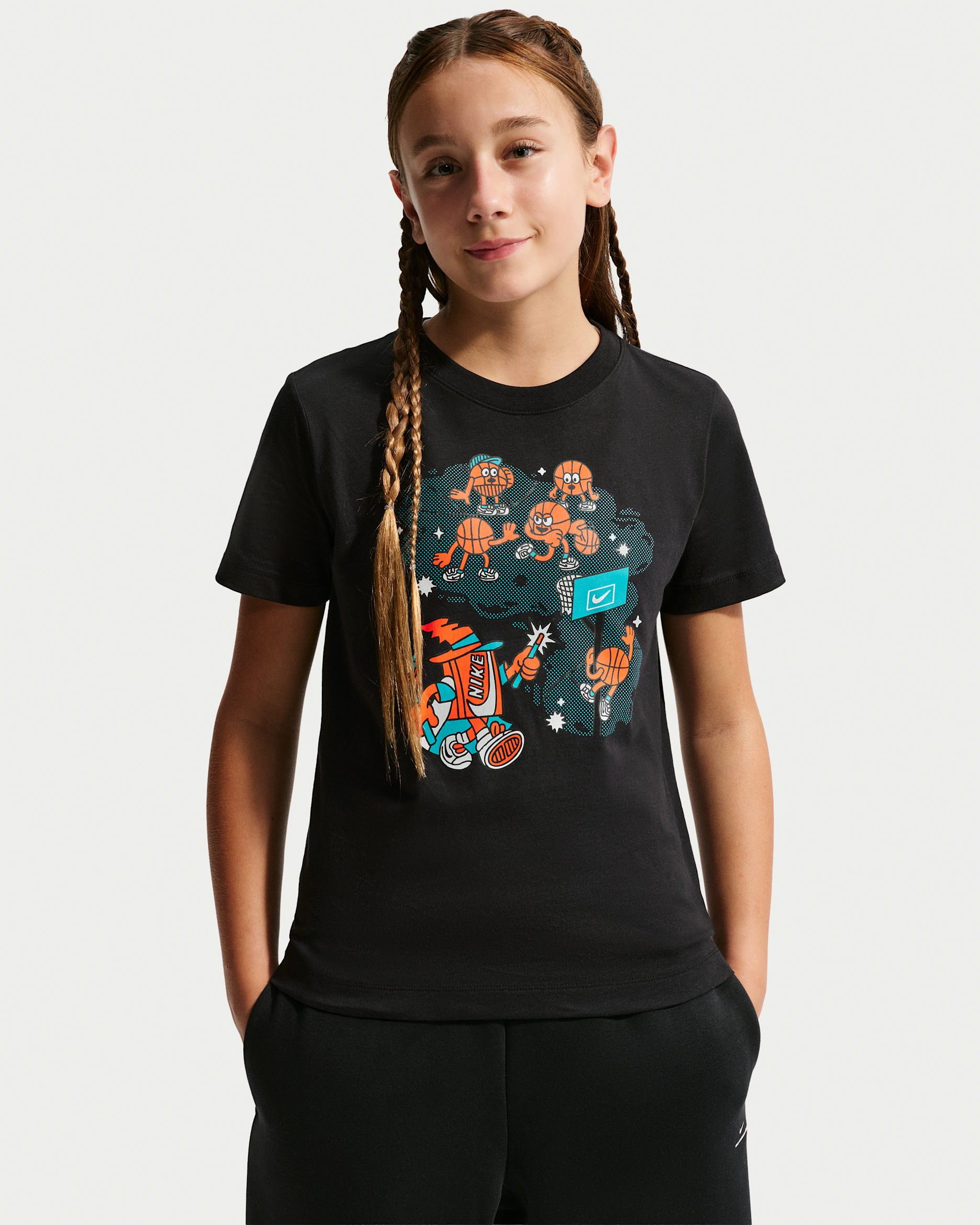 Playera para niños talla grande Nike Sportswear - Negro