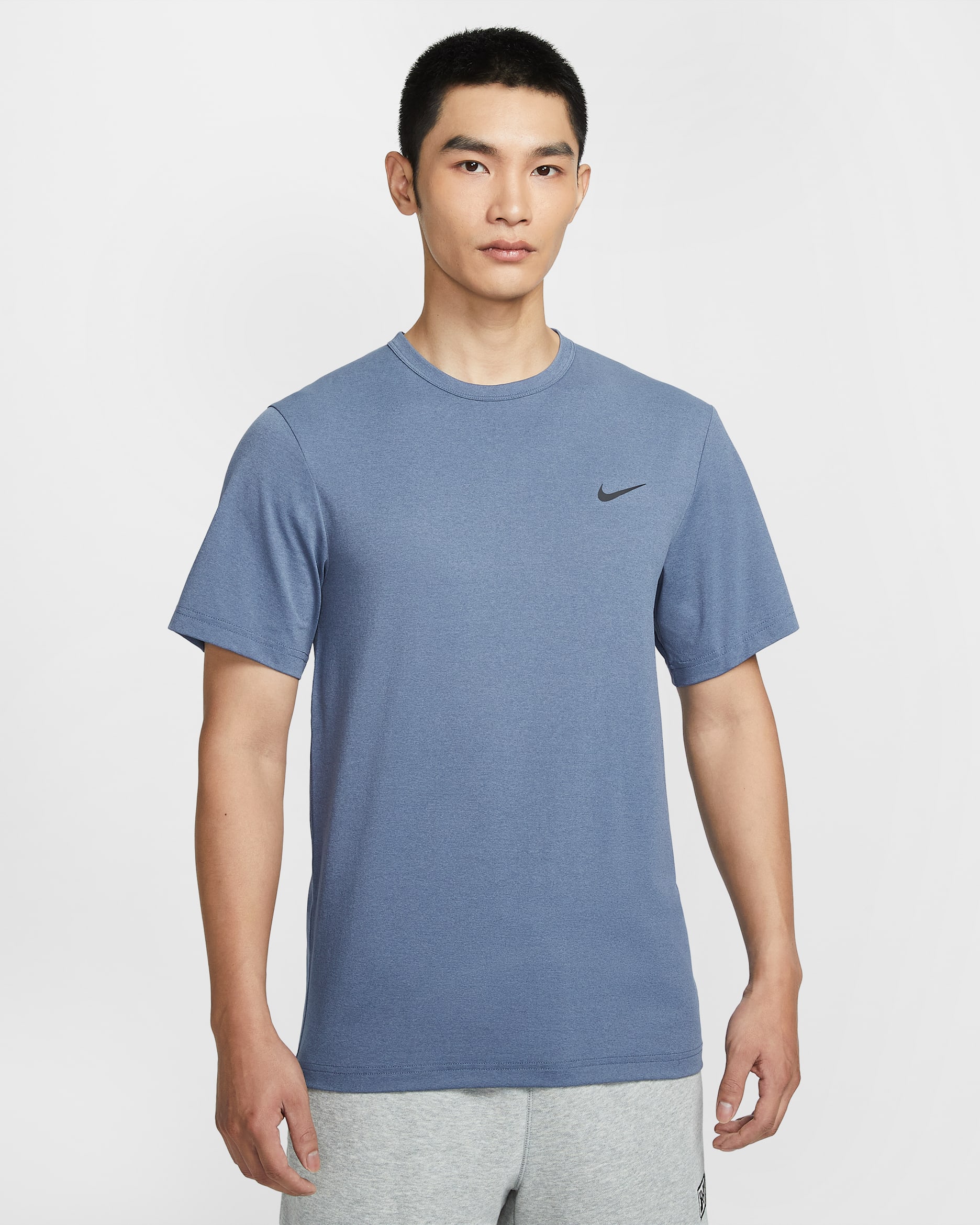 Nike Dri-FIT UV Hyverse 男款短袖健身上衣 - Diffused Blue/黑色