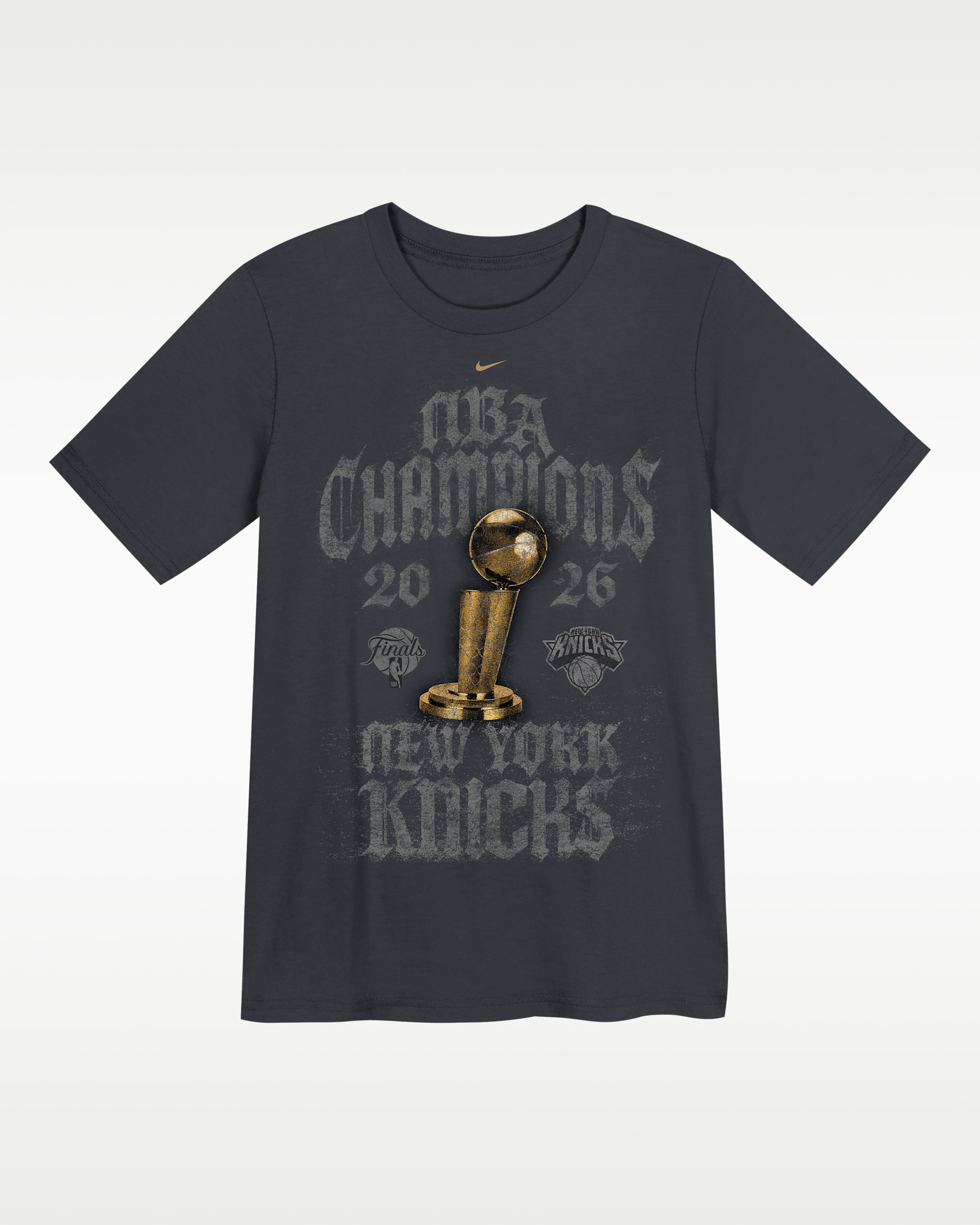New York Knicks 2026 NBA Champions Nike Preschool NBA Locker Room T-Shirt - Anthracite