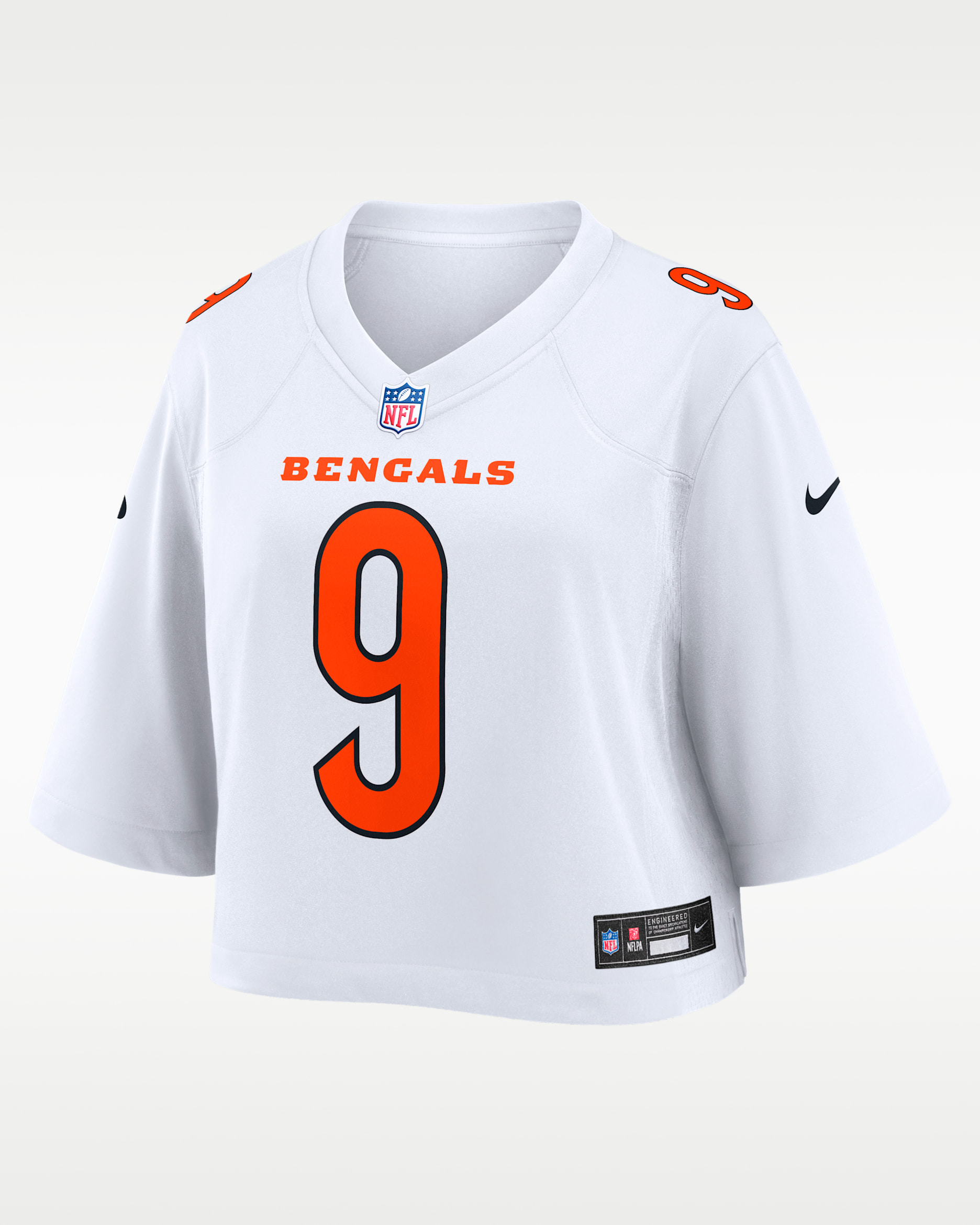 Joe Burrow Cincinnati Bengals Women's Nike NFL Cropped Tundra Game Jersey - White