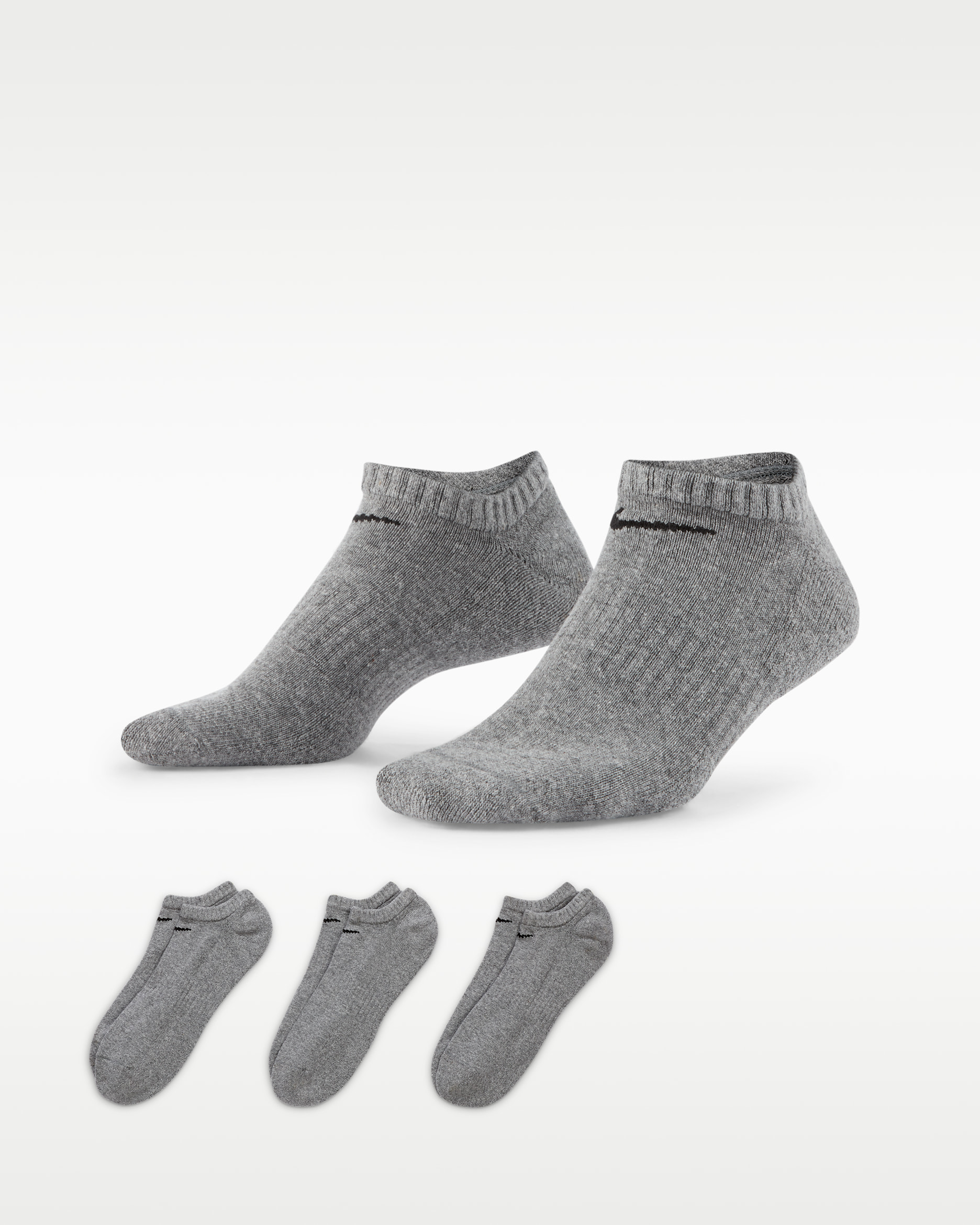 나이키 에브리데이 쿠션 트레이닝 발목 양말(3켤레) - 카본 헤더/블랙