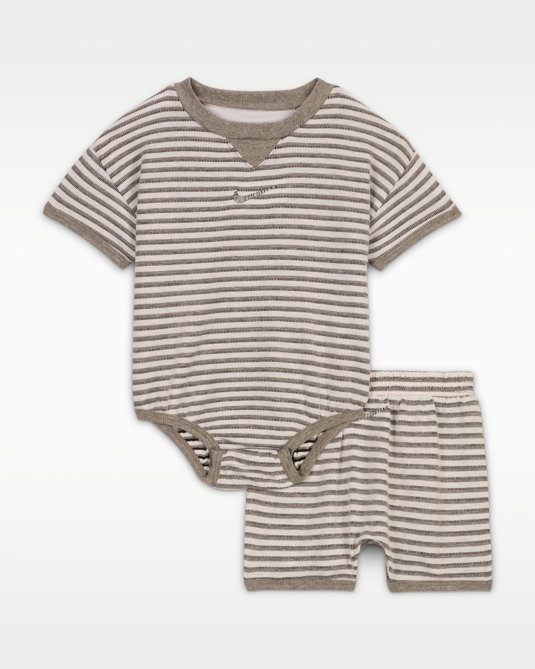 Nike ReadySet Baby Bodysuit and Shorts Set - Carbon Heather