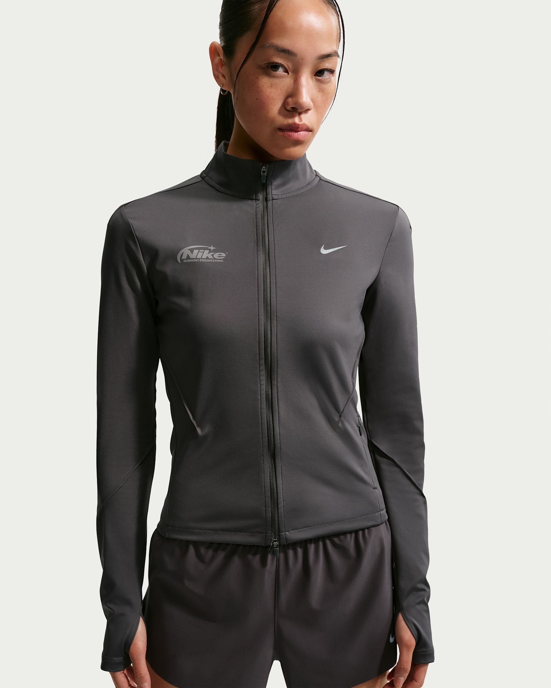 Nike Swift Women's Dri-FIT Full-Zip Mid-Layer Running Top - Medium Ash