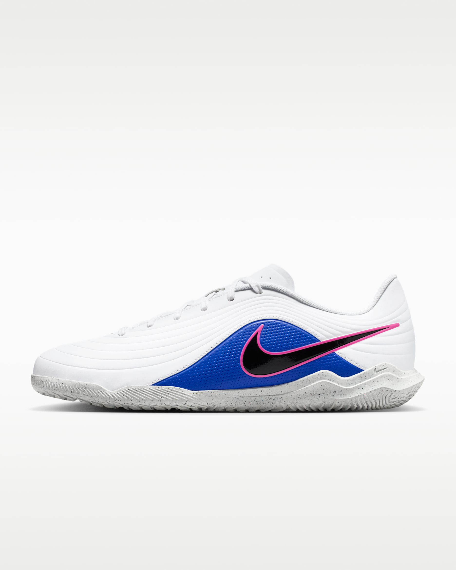 Nike Tiempo Maestro Club Indoor/Court Low-Top Soccer Shoes - White/Racer Blue/Pink Blast/Black