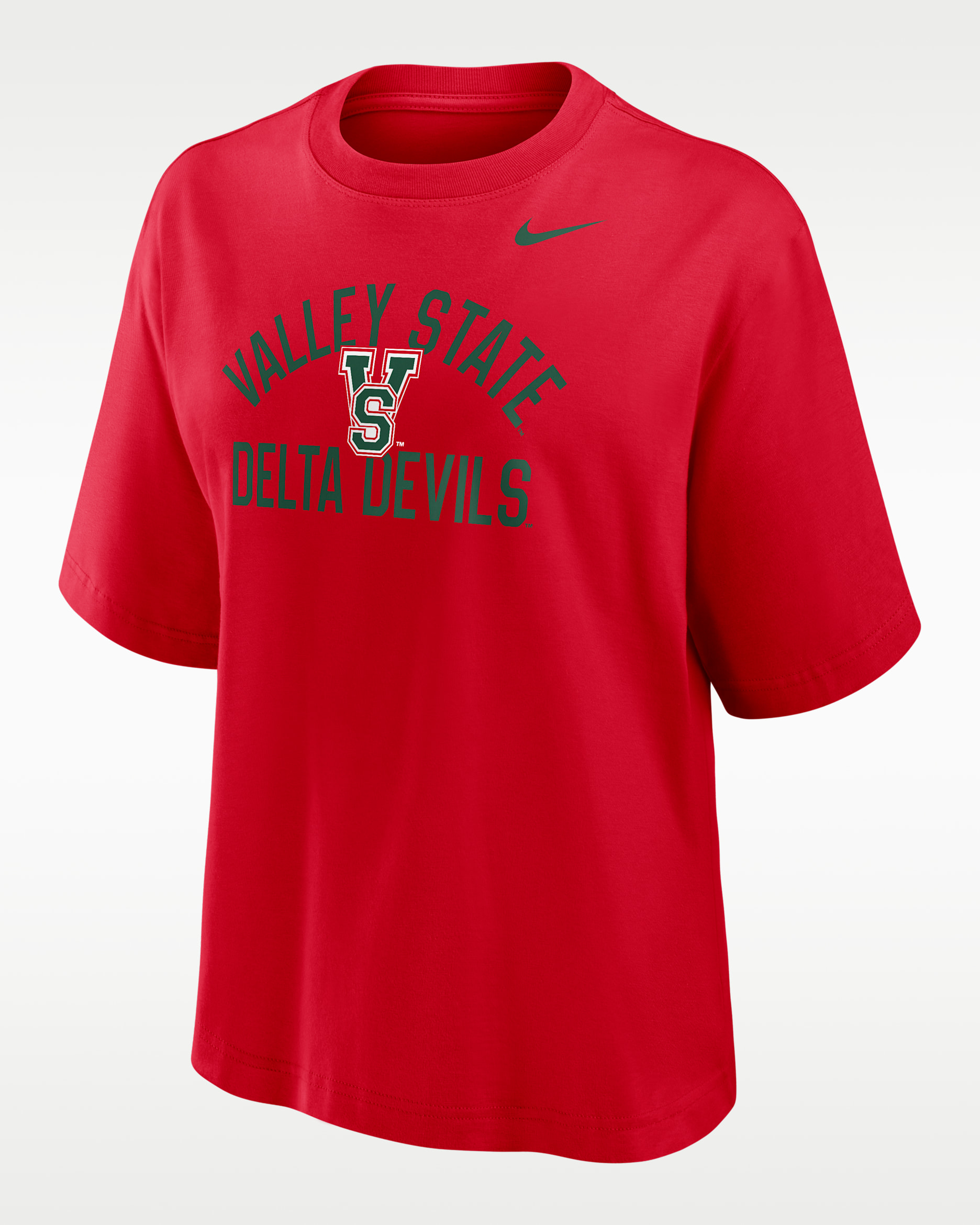 Nike College (Mississippi Valley State University) Women's Boxy T-Shirt - University Red