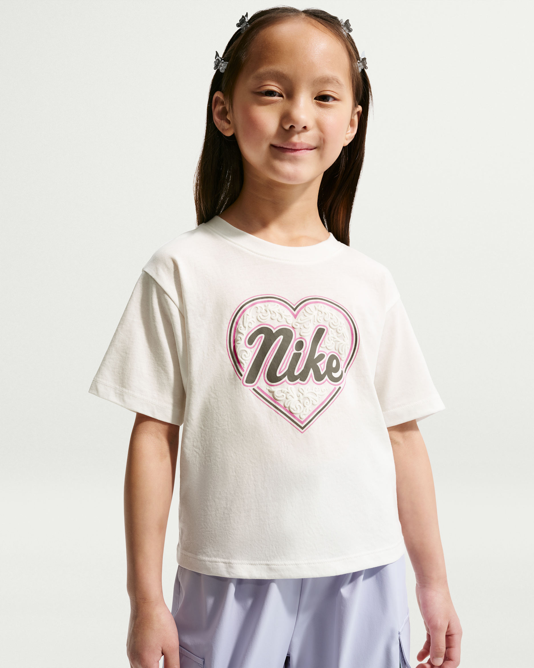 Nike Little Kids' Juxta-Girl Boxy T-Shirt - Sail