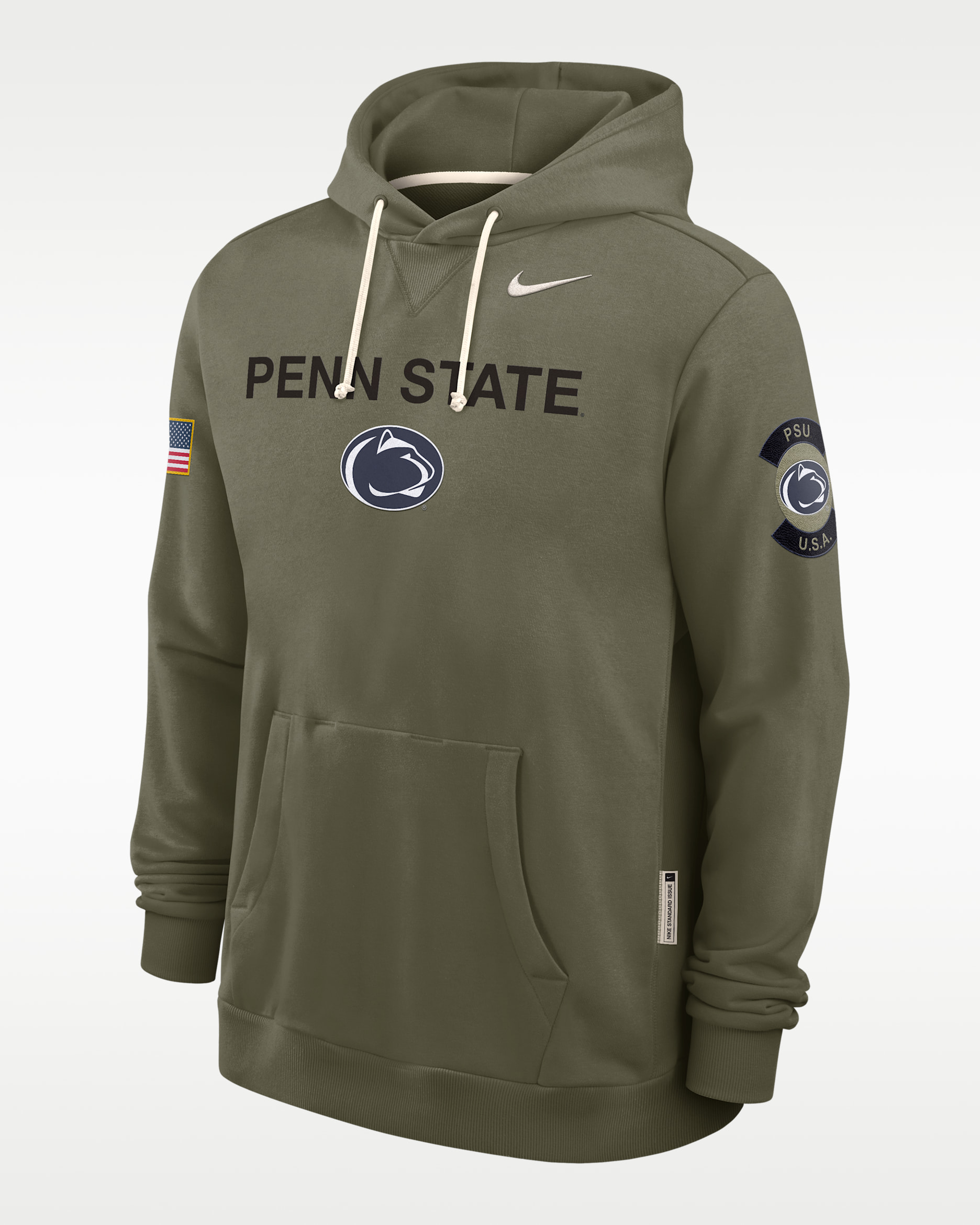 Penn State 2025 Military Appreciation Men's Nike Dri-FIT College Pullover Hoodie - Olive