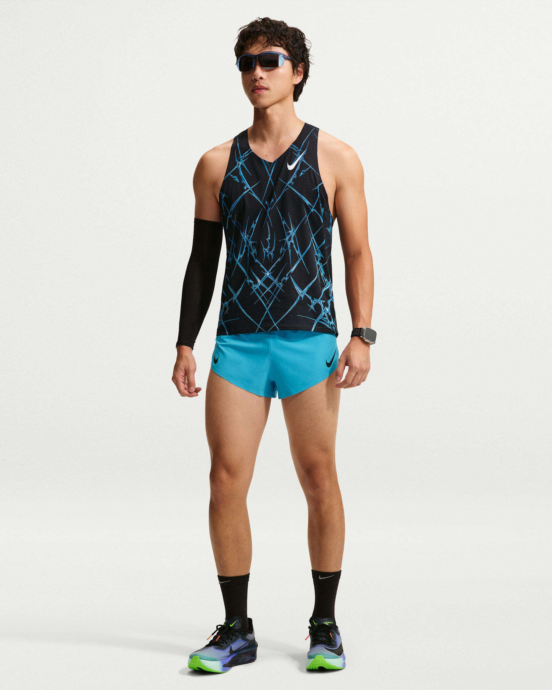Nike AeroSwift Men's Dri-FIT ADV 5cm (approx.) Brief-Lined Running Shorts - Light Current Blue/Black