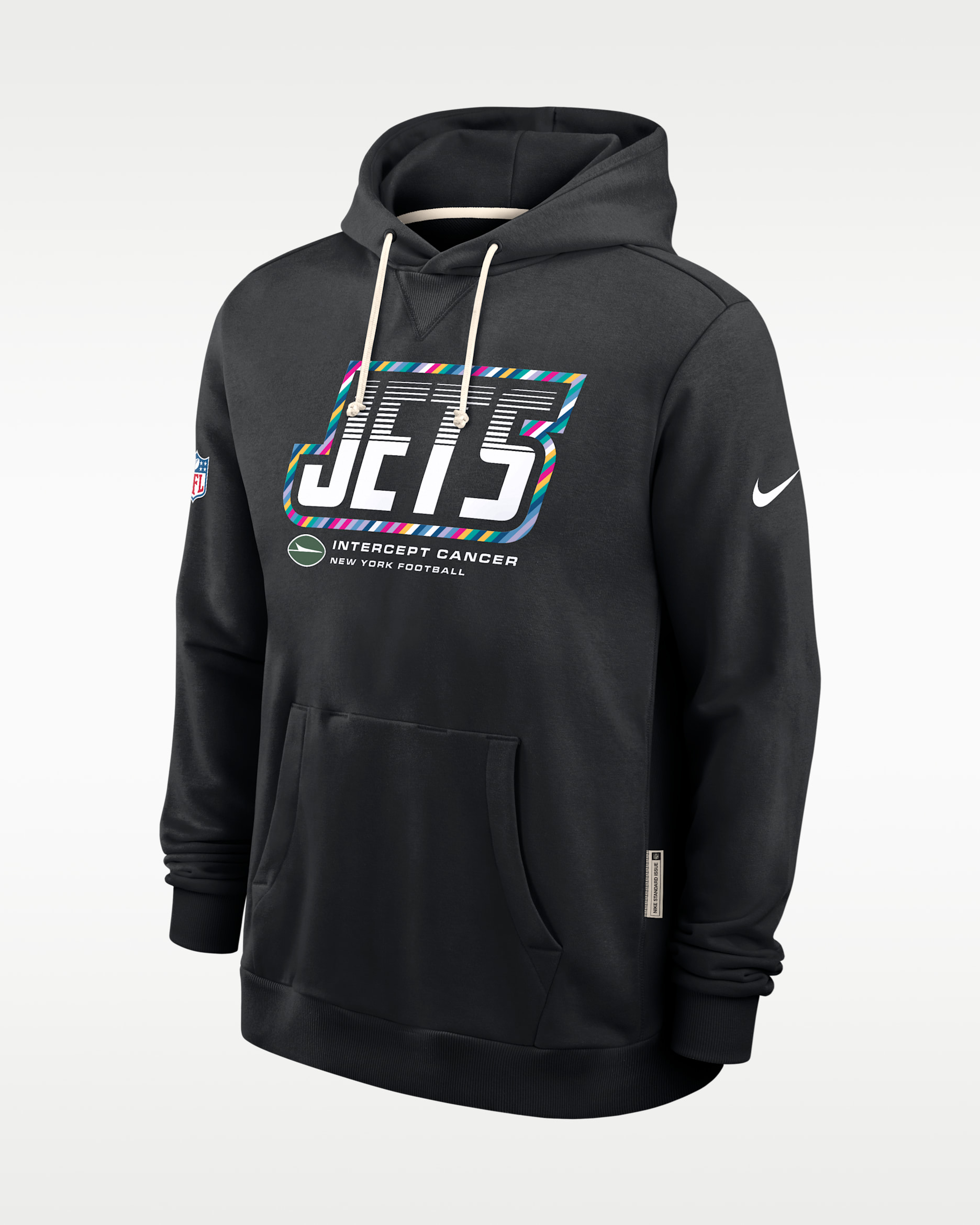 Sudadera con gorro sin cierre Nike Dri-FIT de la NFL para hombre New York Jets Crucial Catch Sideline Standard Issue - Negro
