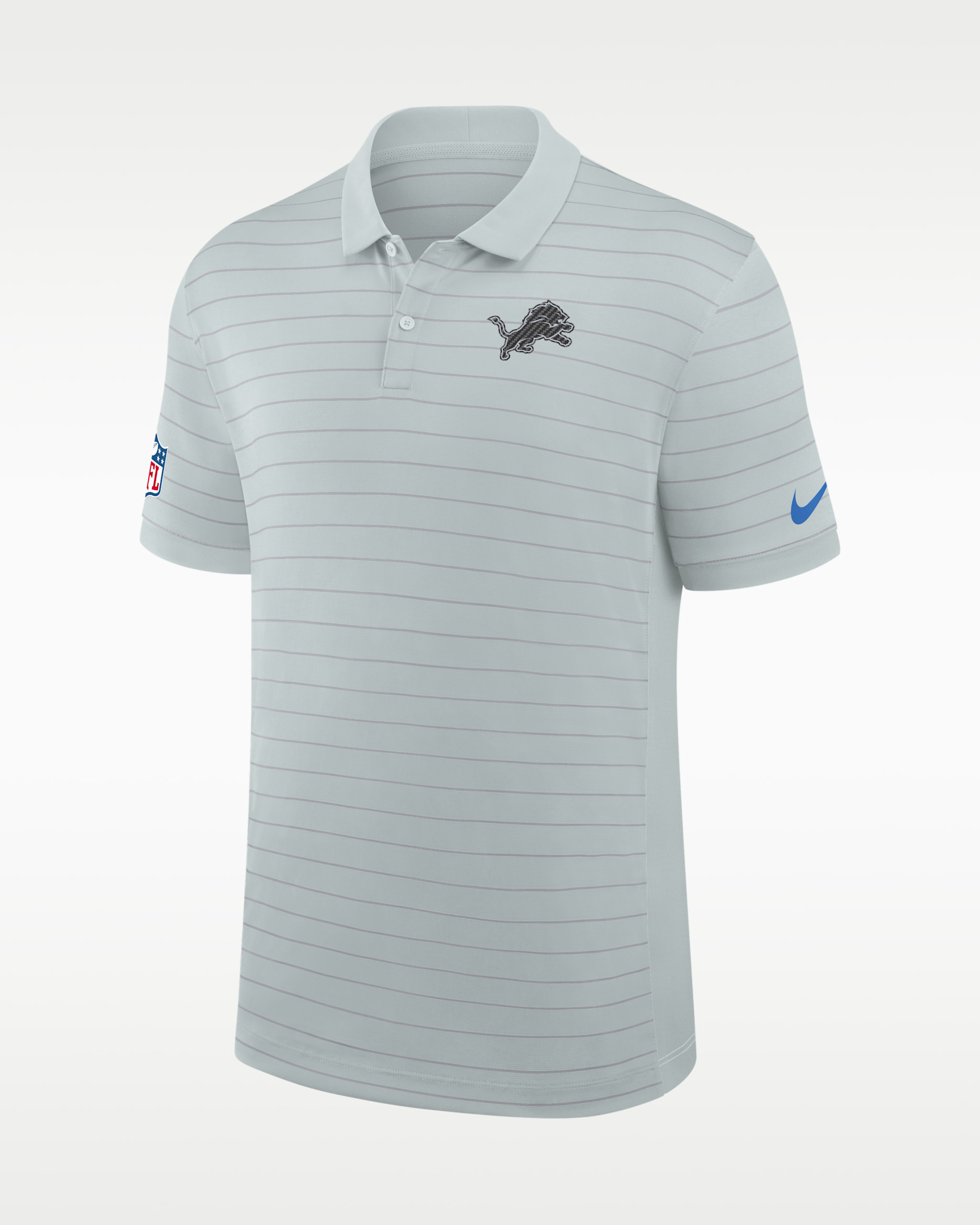 Detroit Lions Rivalries Collection Sideline Victory Striped Men's Nike Dri-FIT NFL Polo - Silver