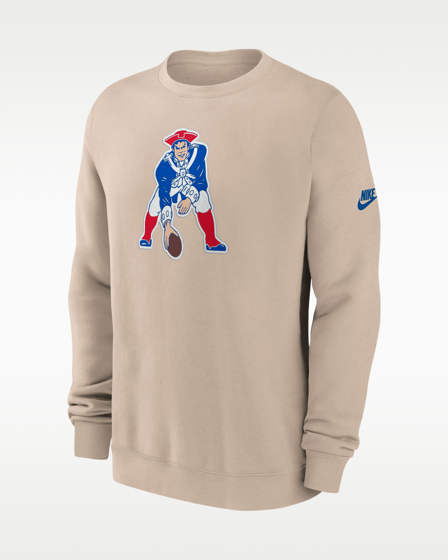 New England Patriots Rewind Club Men's Nike NFL Pullover Crew - Sand