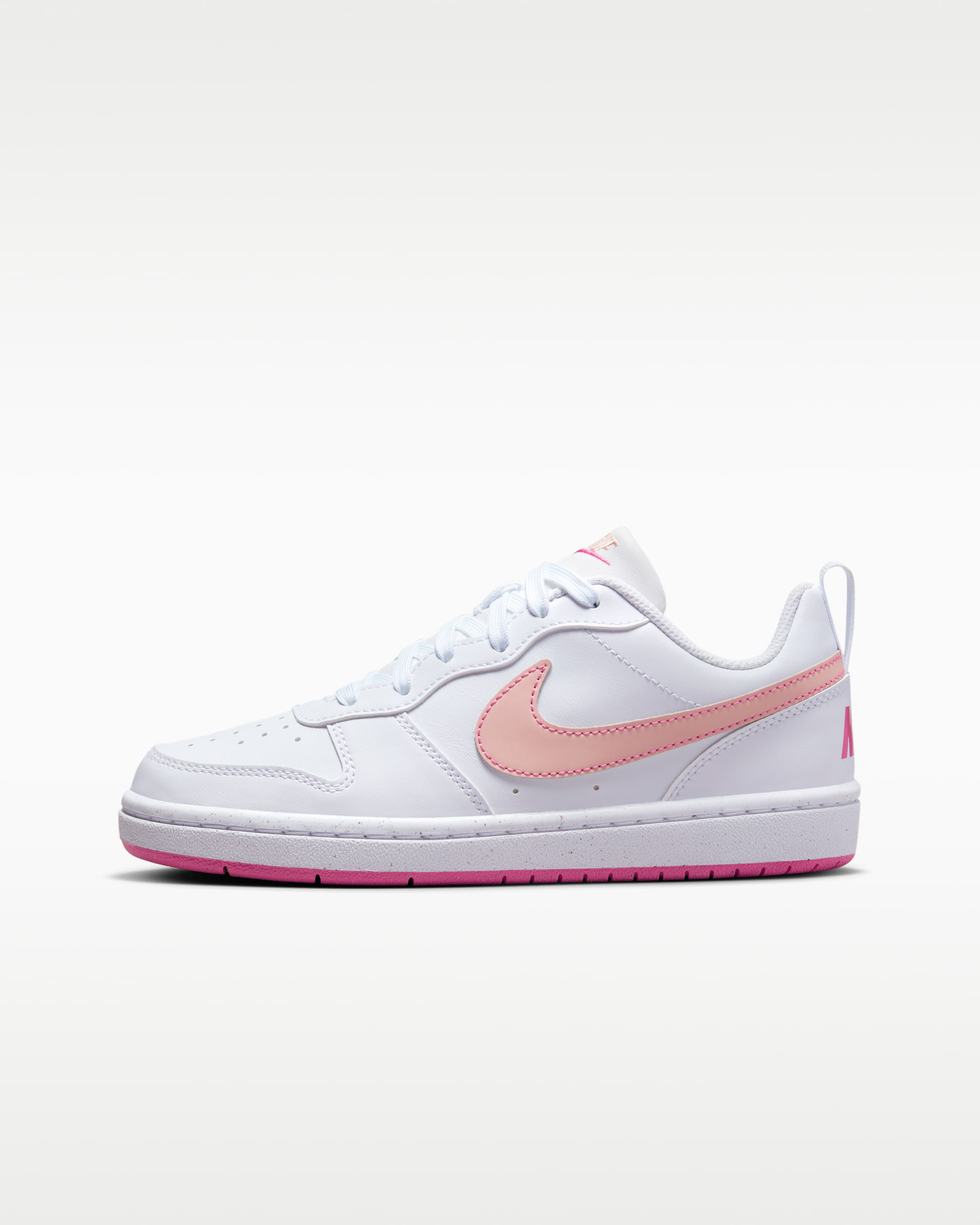 Nike Court Borough Low Recraft Older Kids' Shoes - White/Pinksicle/Arctic Orange