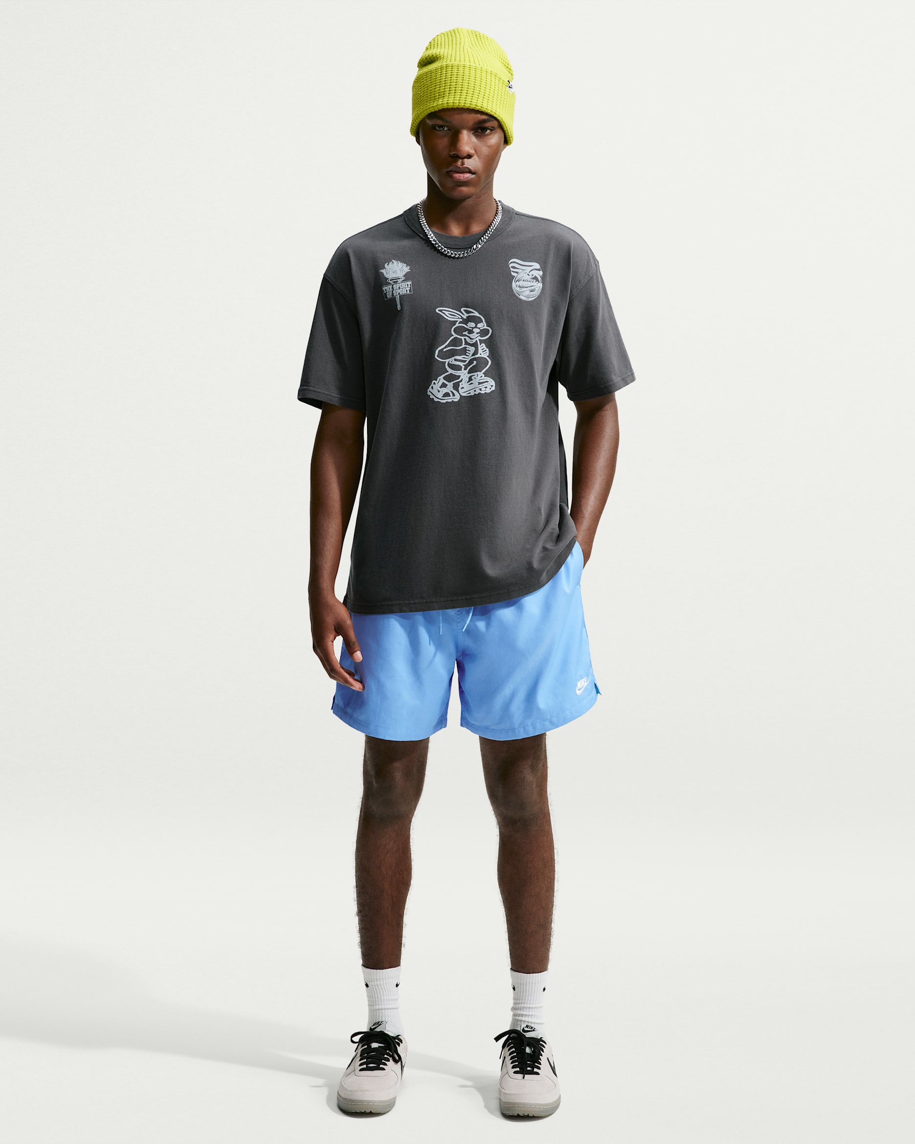 Nike Club Pantalón corto Flow de tejido Woven - Hombre - Football Blue/Blanco