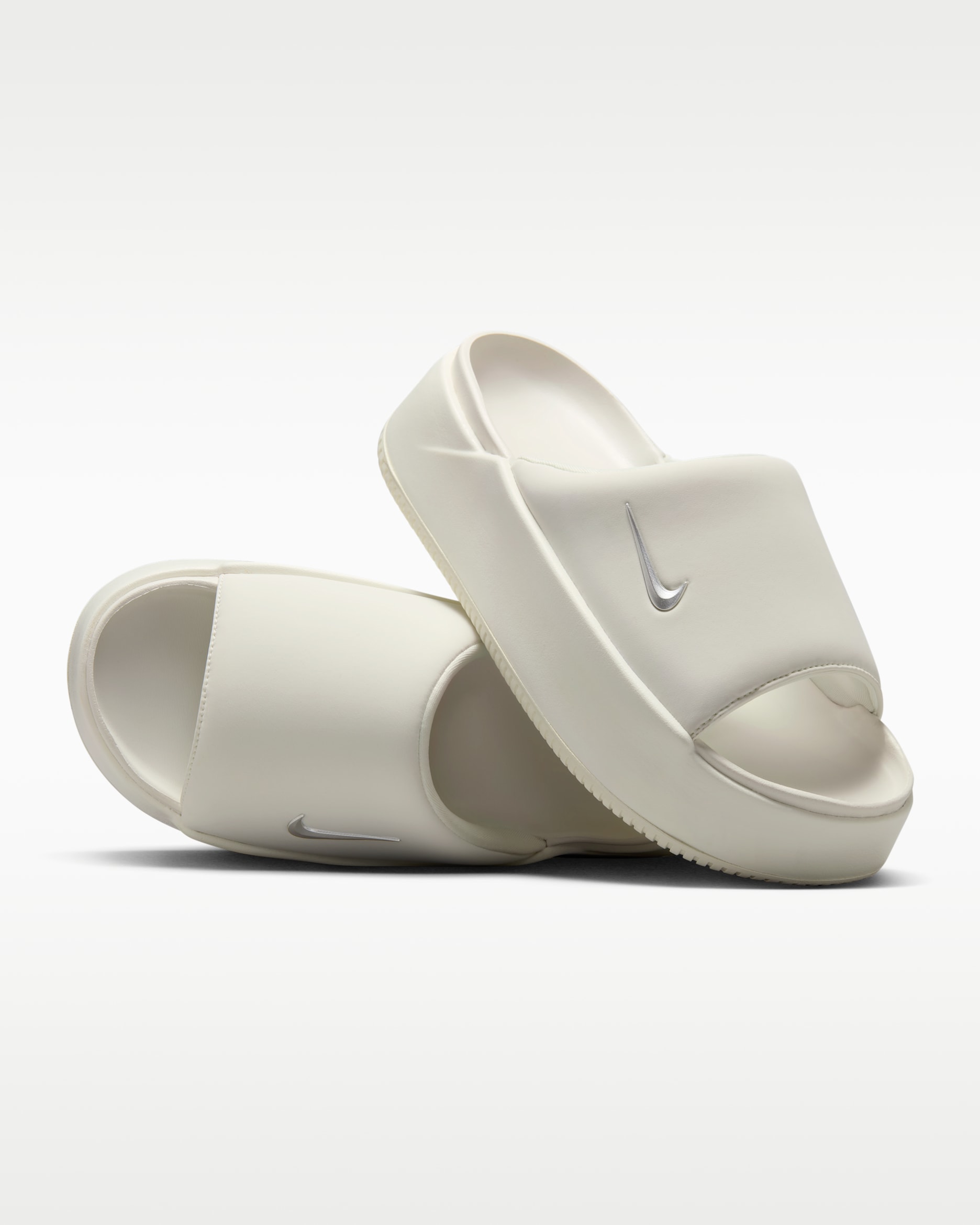 Nike Calm Elevation Women's Slides - Sail/Sail/Metallic Silver