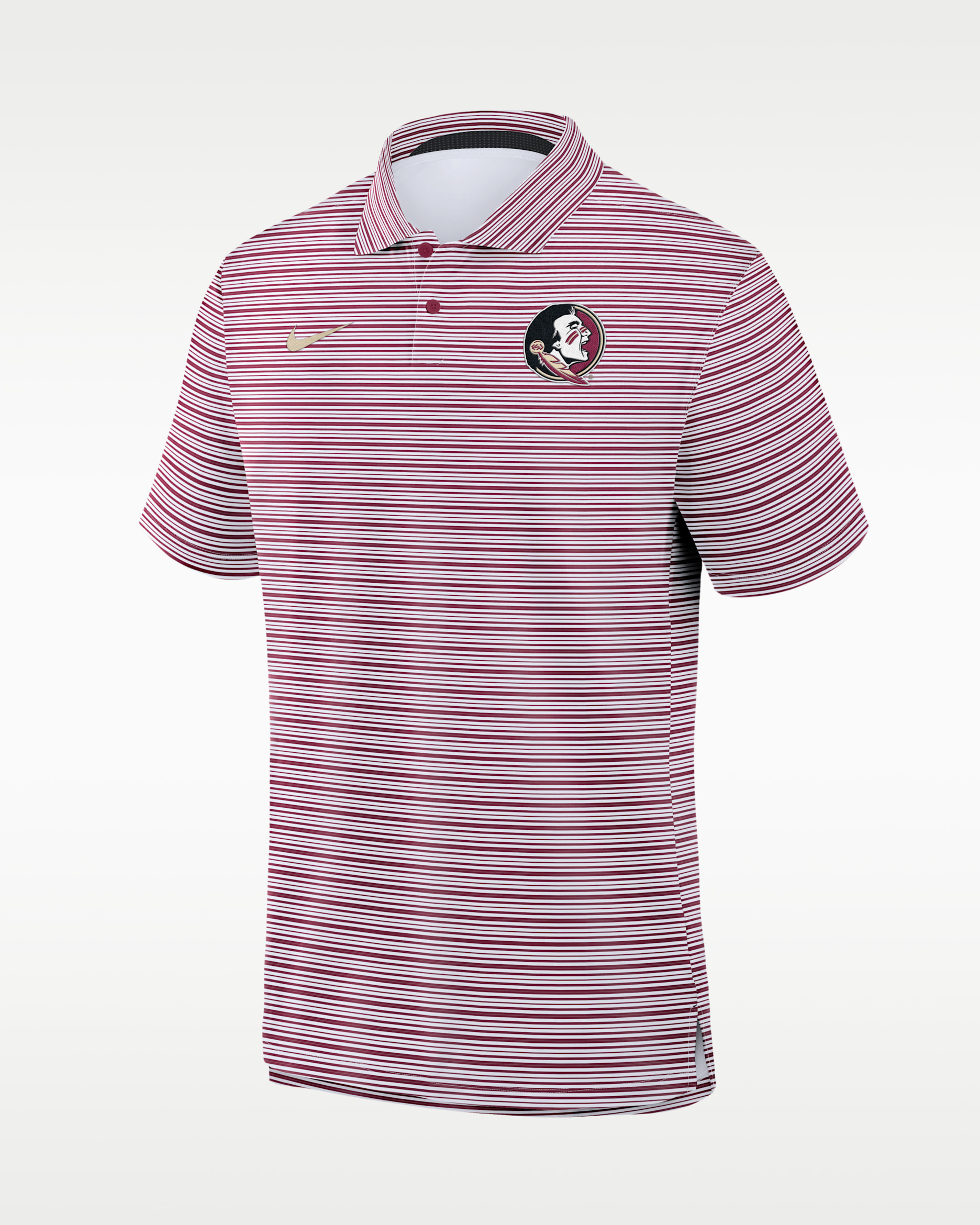 Polo universitaria Nike Dri-FIT para hombre Florida State Primetime - Granate/Blanco