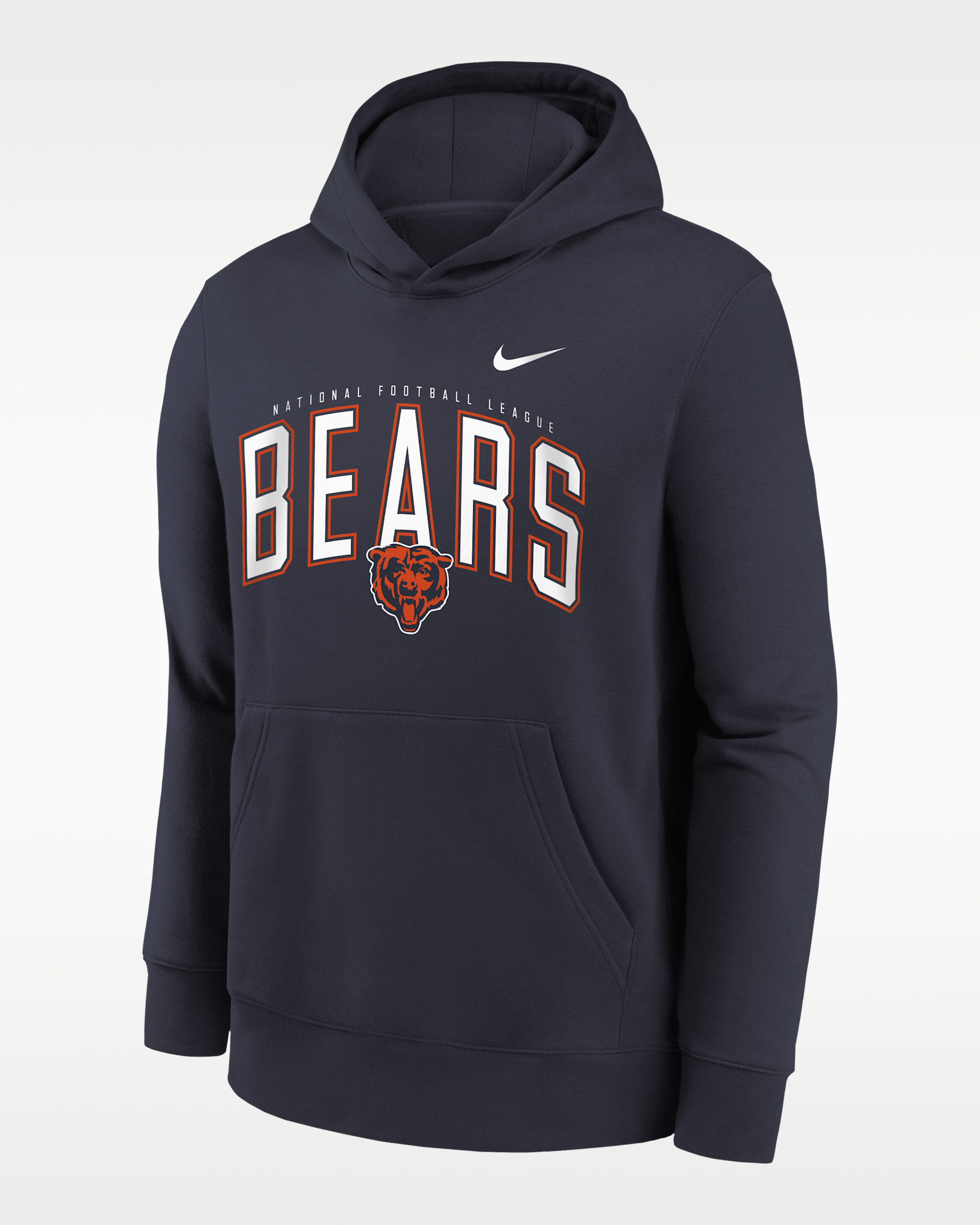 Chicago Bears Essentials Club Logo Arch Big Kids' Nike NFL Pullover Crew - Navy