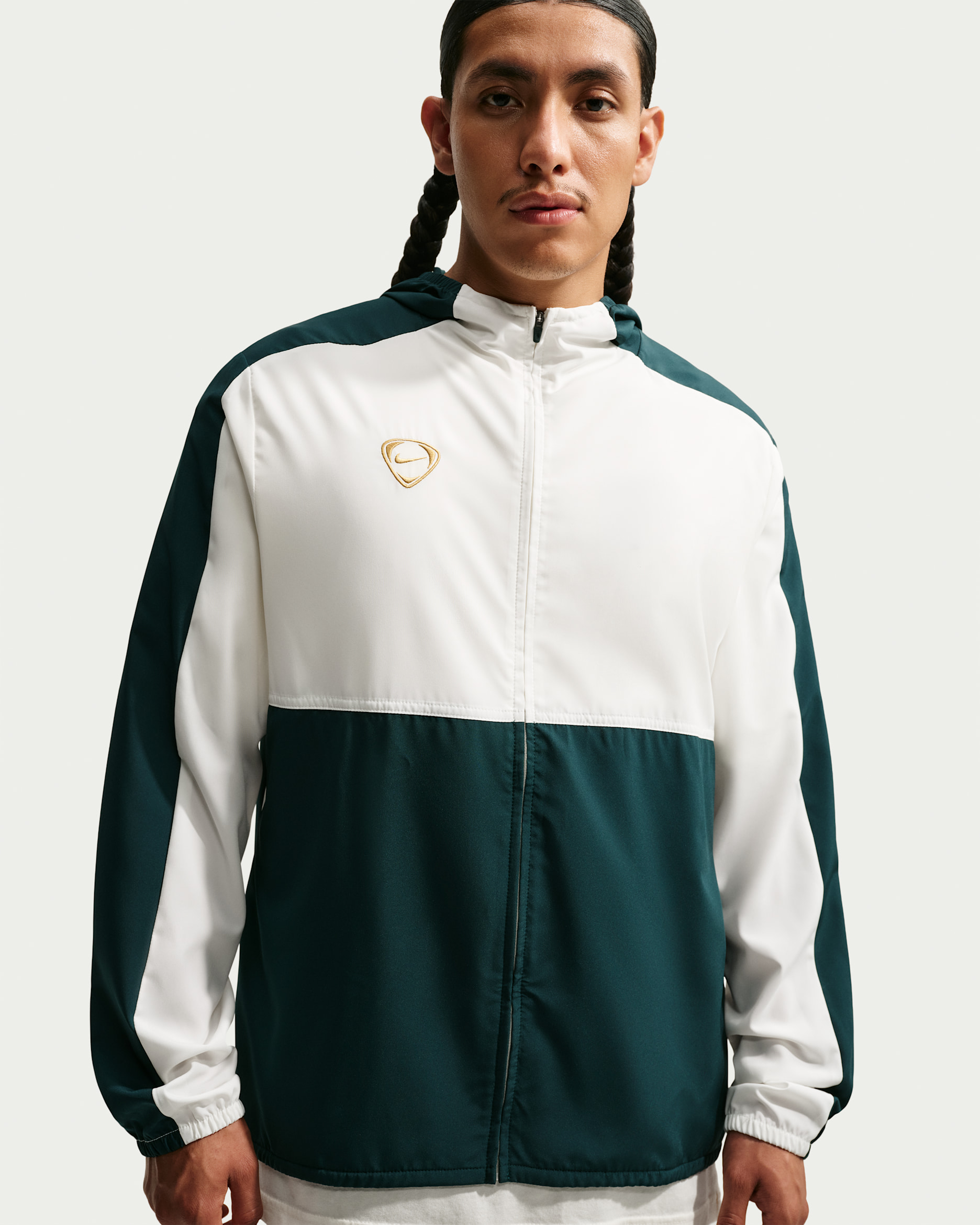 Nike Strike Men's Dri-FIT Football Woven Tracksuit Jacket - Sail/Midnight Spruce/Metallic Gold