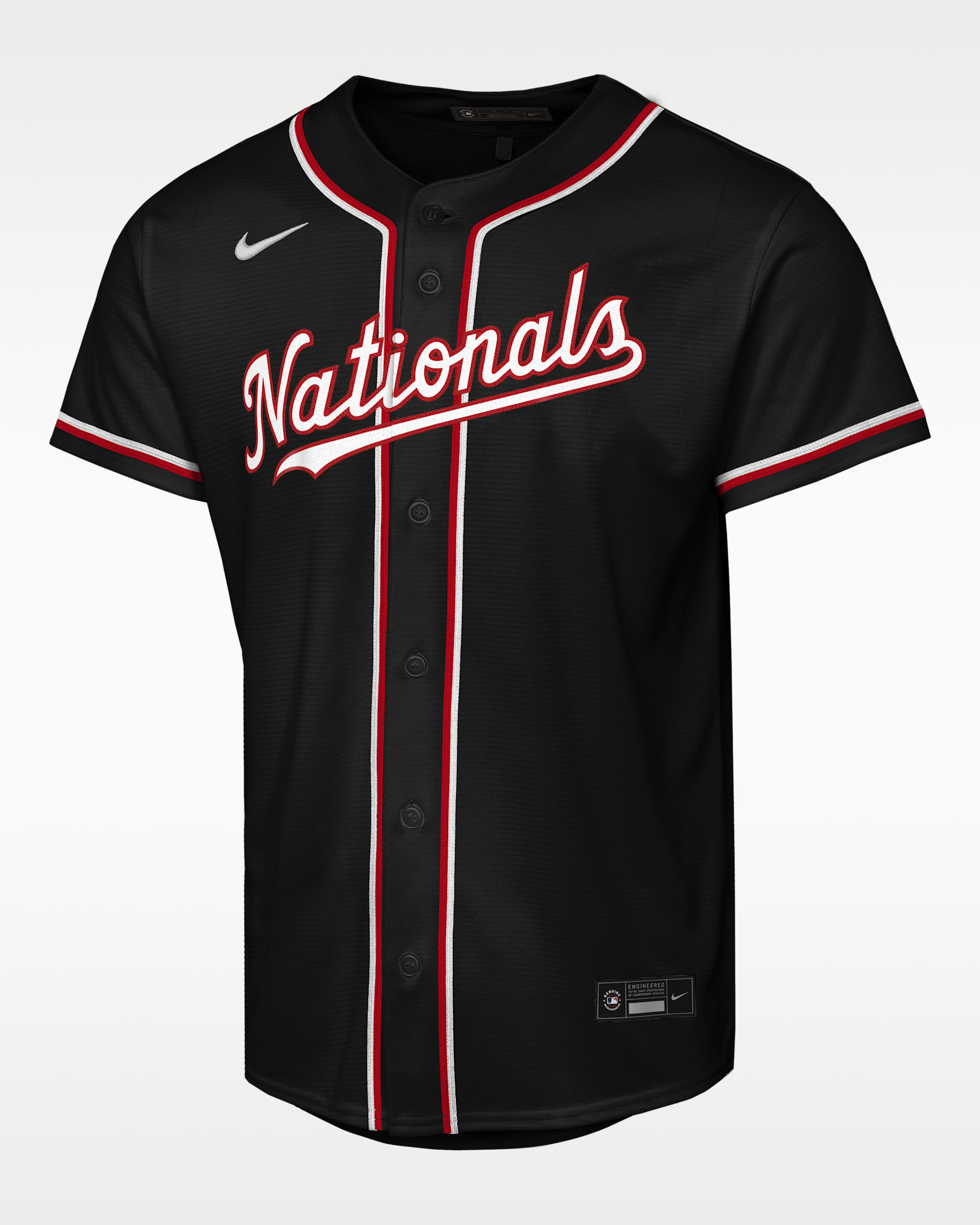 Jersey Nike de James Wood de los Washington Nationals de la MLB Replica Fashion para niños talla grande - Negro