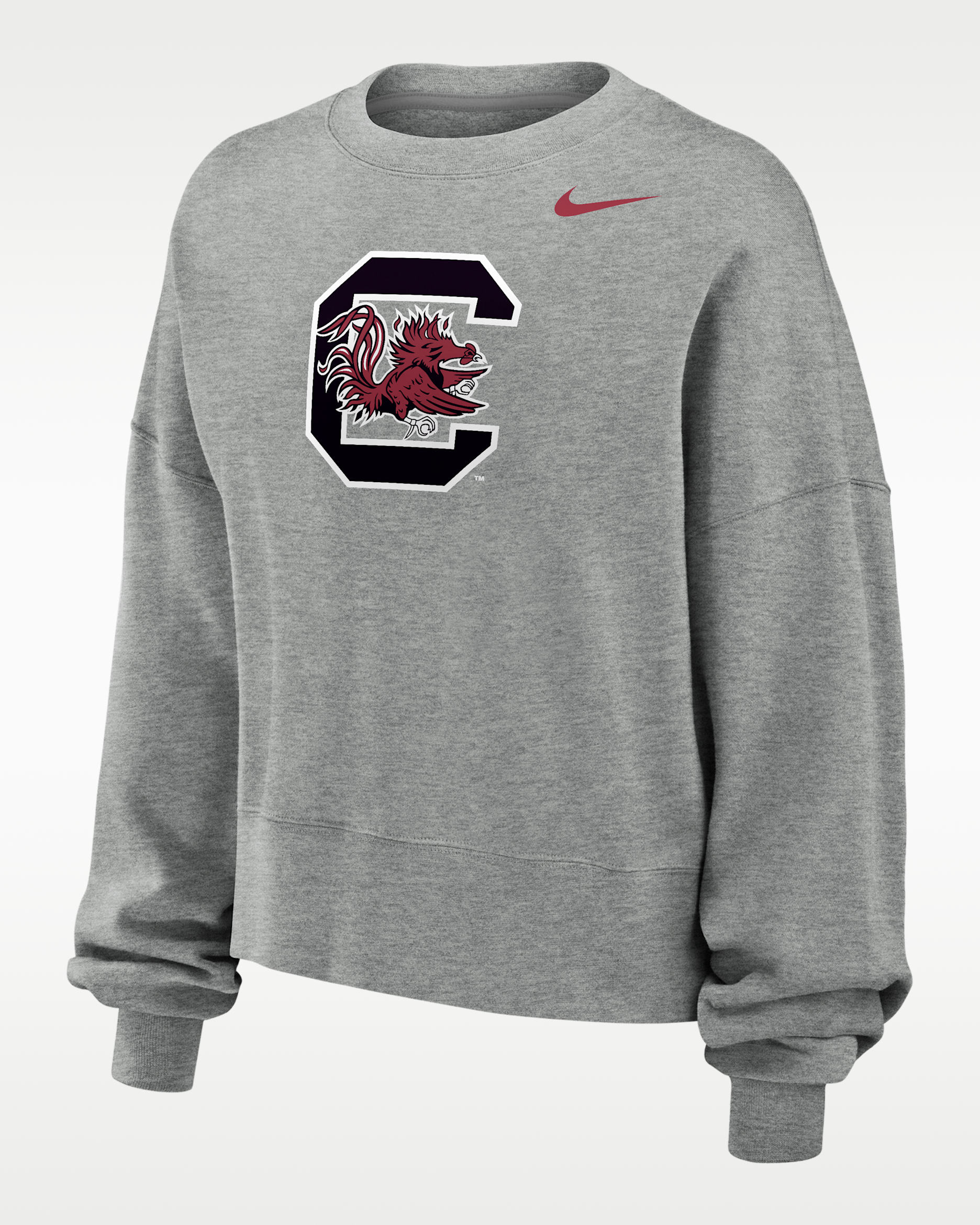 Nike Phoenix (South Carolina Gamecocks) Women's Oversized Crew-Neck Sweatshirt - Grey