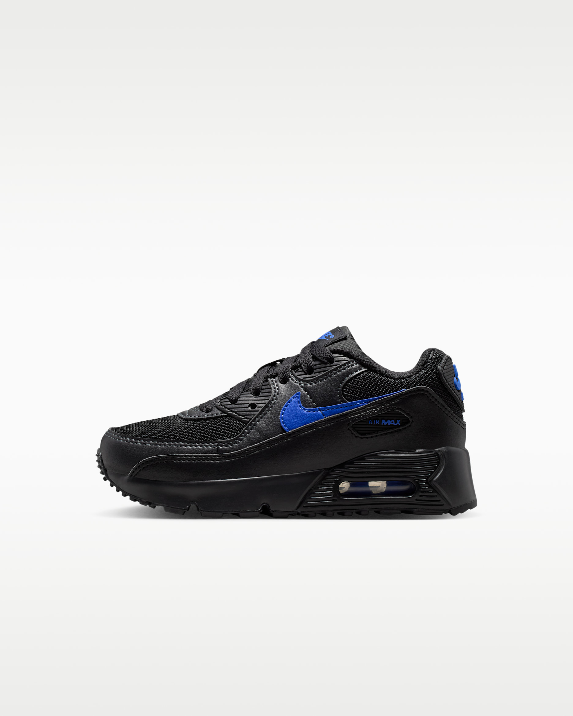Nike Air Max 90 Schuh (jüngere Kinder) - Schwarz/Dark Smoke Grey/Racer Blue