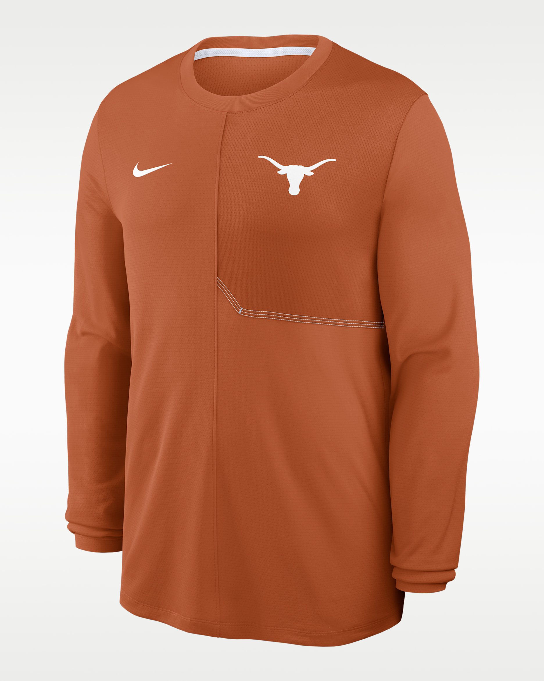 Texas Sideline Coach Men's Nike Dri-FIT College Long-Sleeve Top - Desert Orange/White