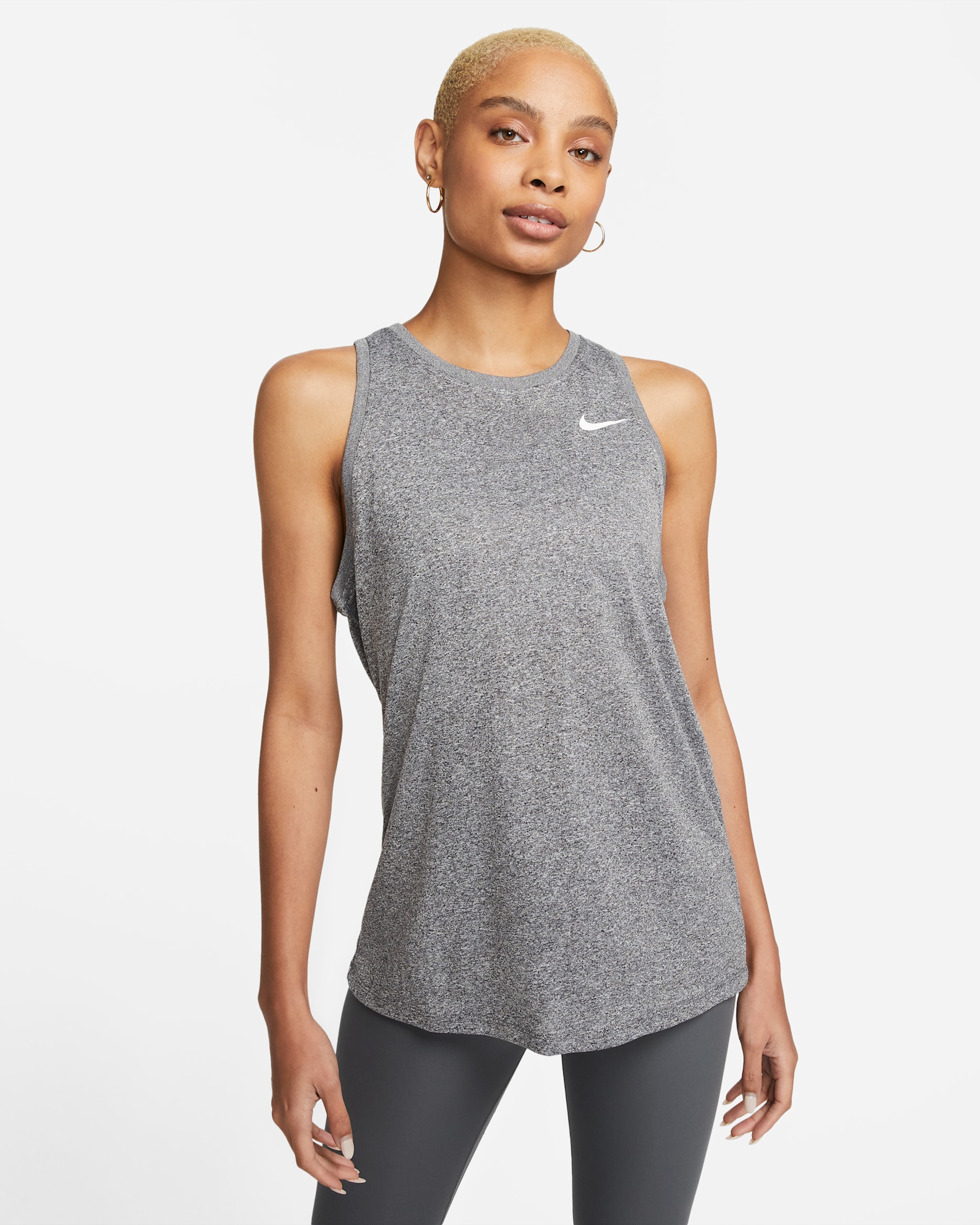 Camiseta de tirantes de entrenamiento para mujer Nike Dri-FIT - Negro/Puro/Jaspeado/Blanco