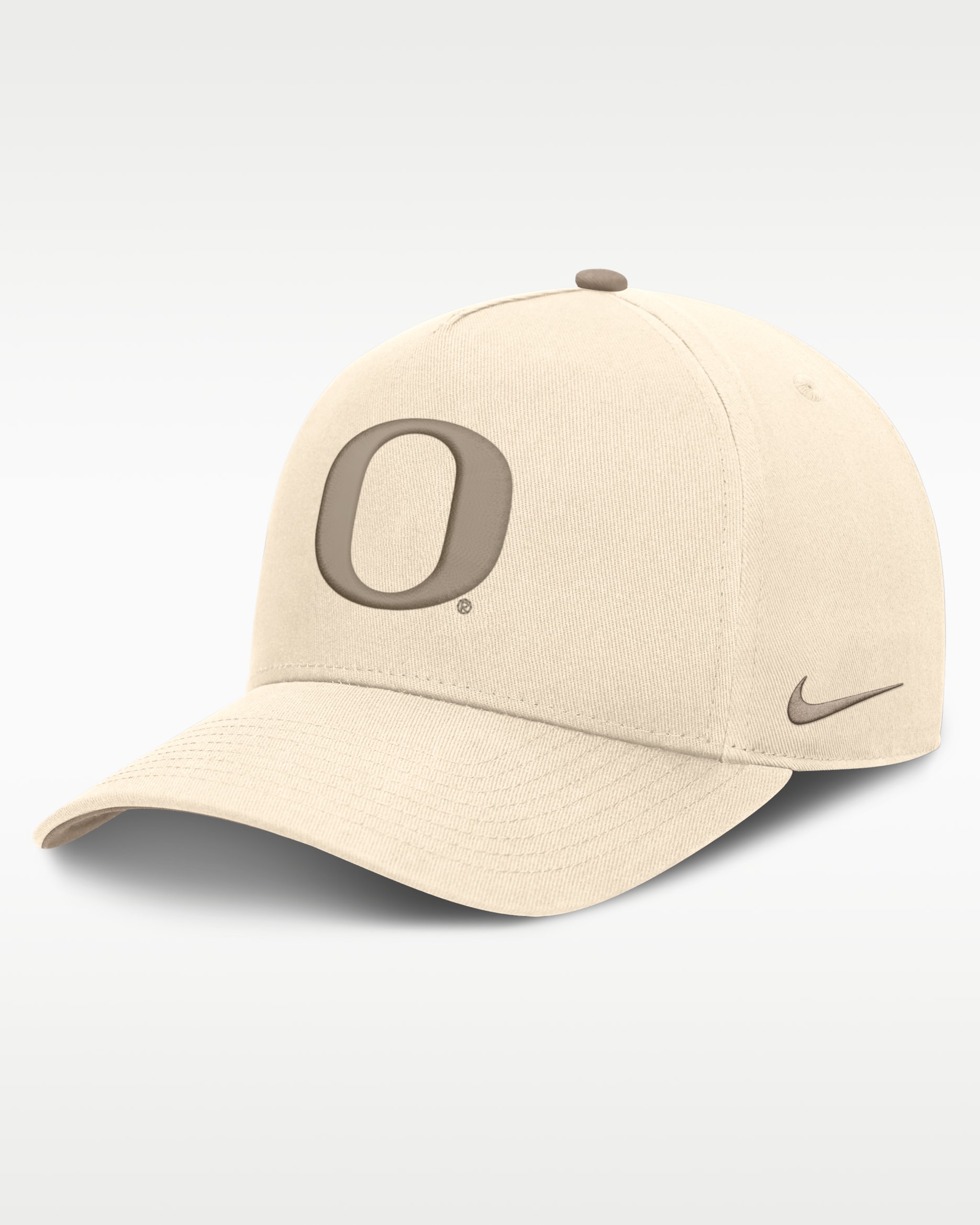 Oregon Origin of Speed Rise Men's Nike Dri-FIT College A-Frame Adjustable Hat - Natural/Khaki