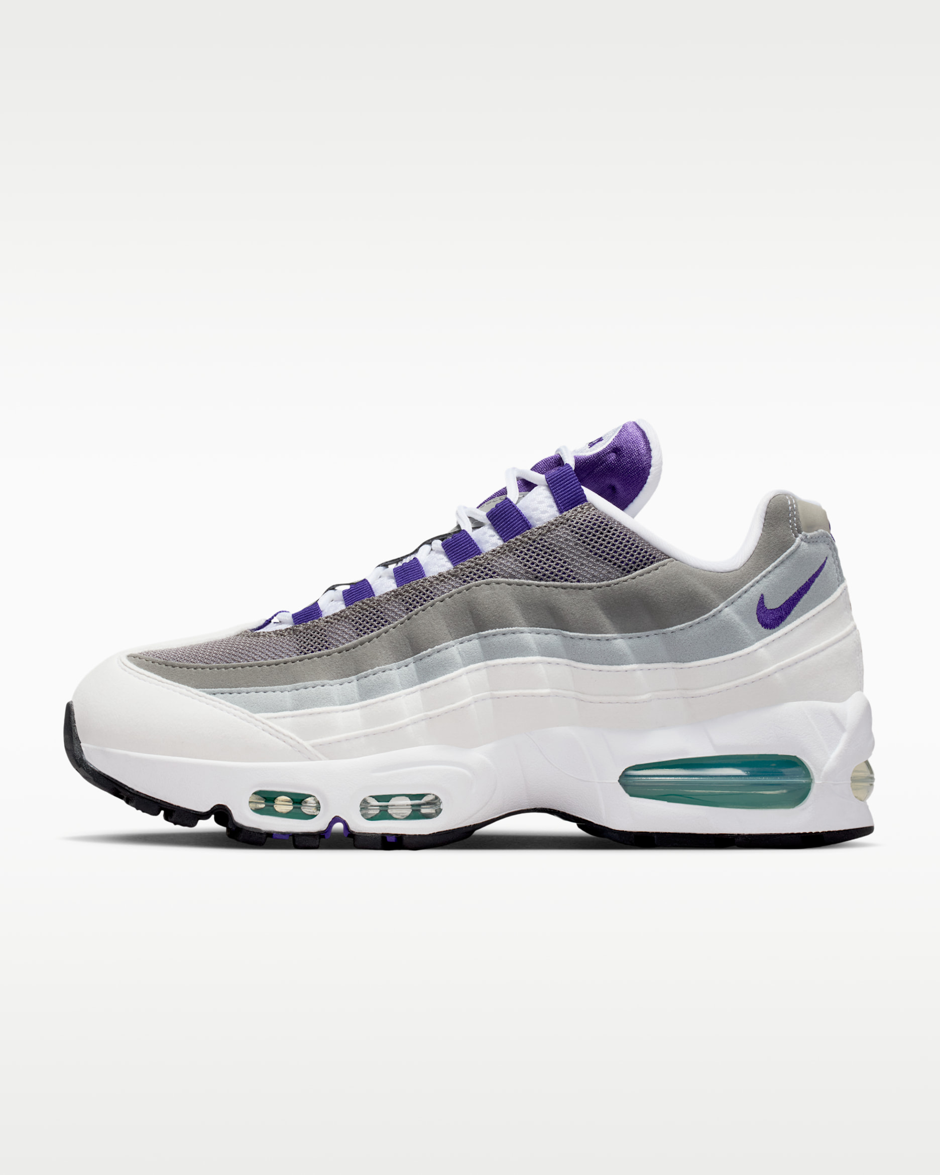 Tenis para mujer Nike Air Max 95 OG - Blanco/Verde esmeralda/Gris lobo/Morado cancha