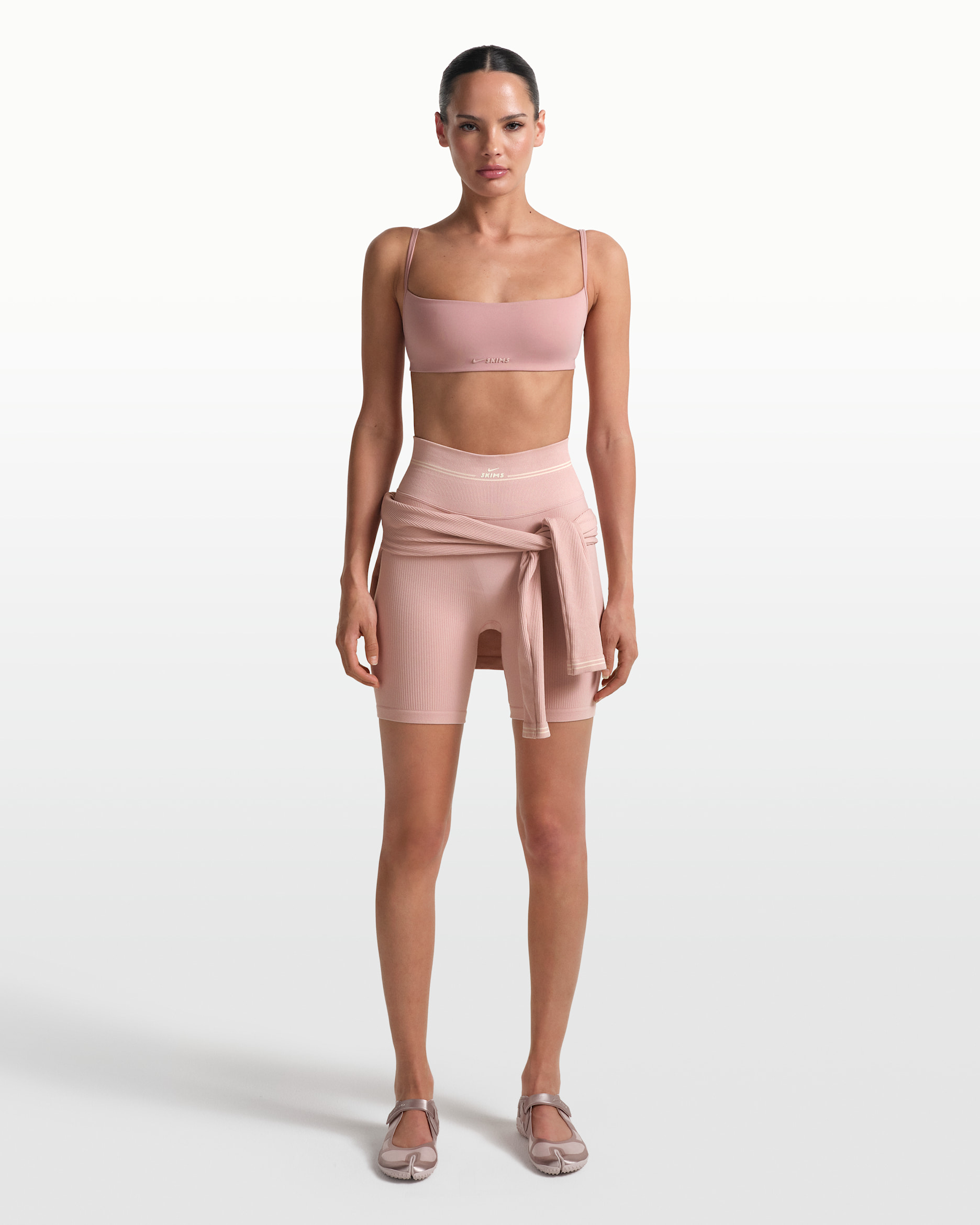 NikeSKIMS Ribbed Seamless Women's 5" Shorts - NSKM HIMALAYAN/NSKM ECRU