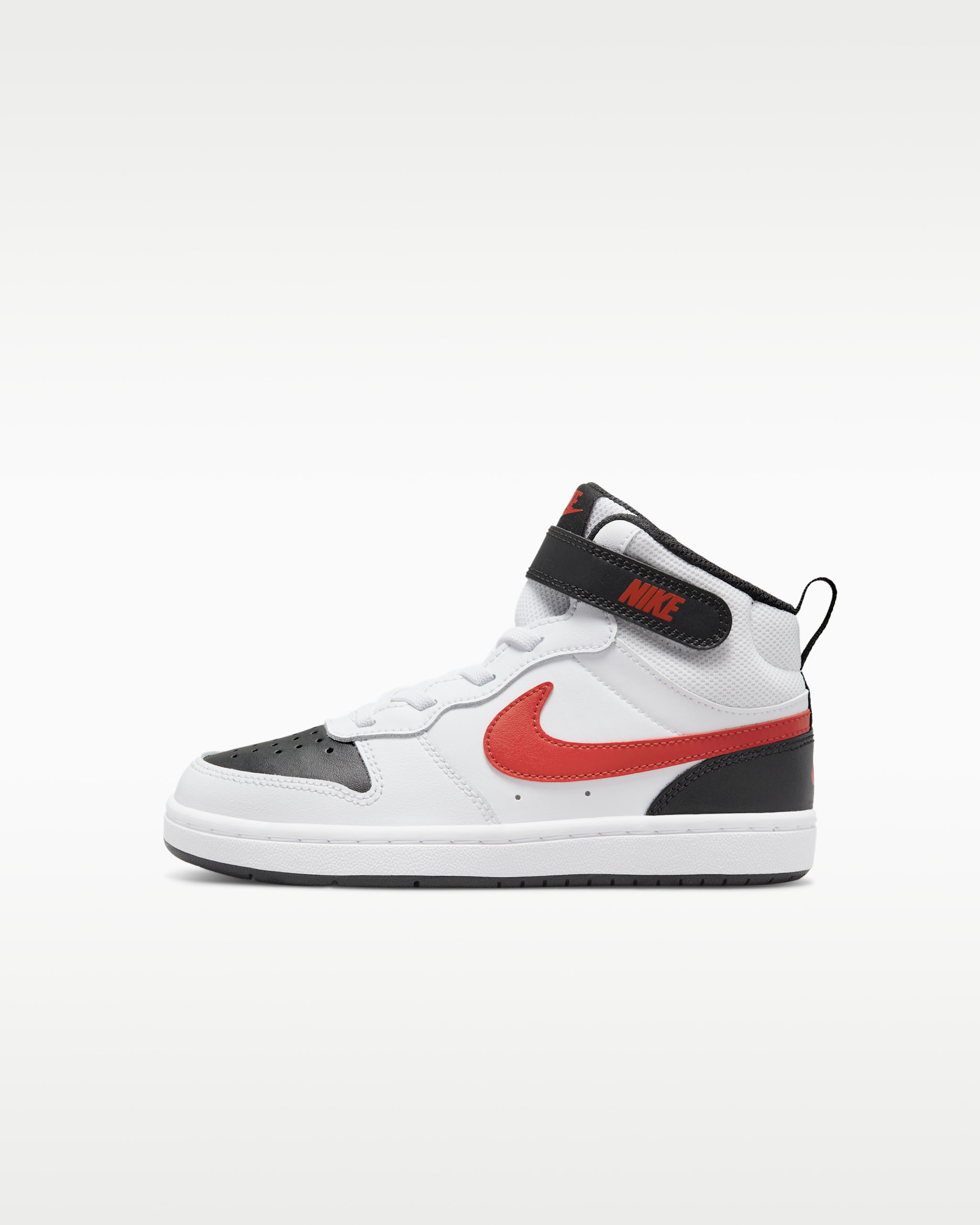 Nike Court Borough Mid 2 Little Kids' Shoes - White/Black/University Red