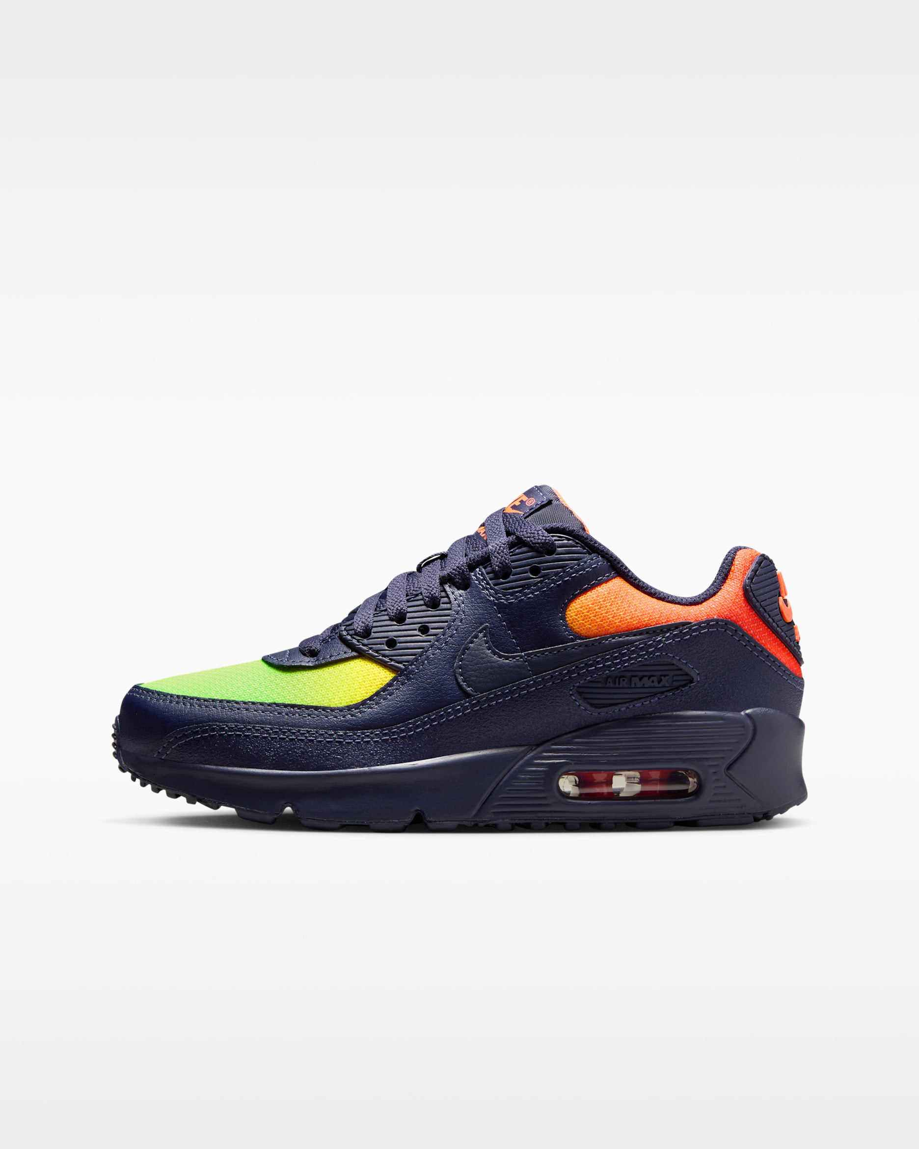 Nike Air Max 90 LTR Zapatillas - Niño/a - Lemon Venom/Hyper Crimson/Laser Orange/Blackened Blue